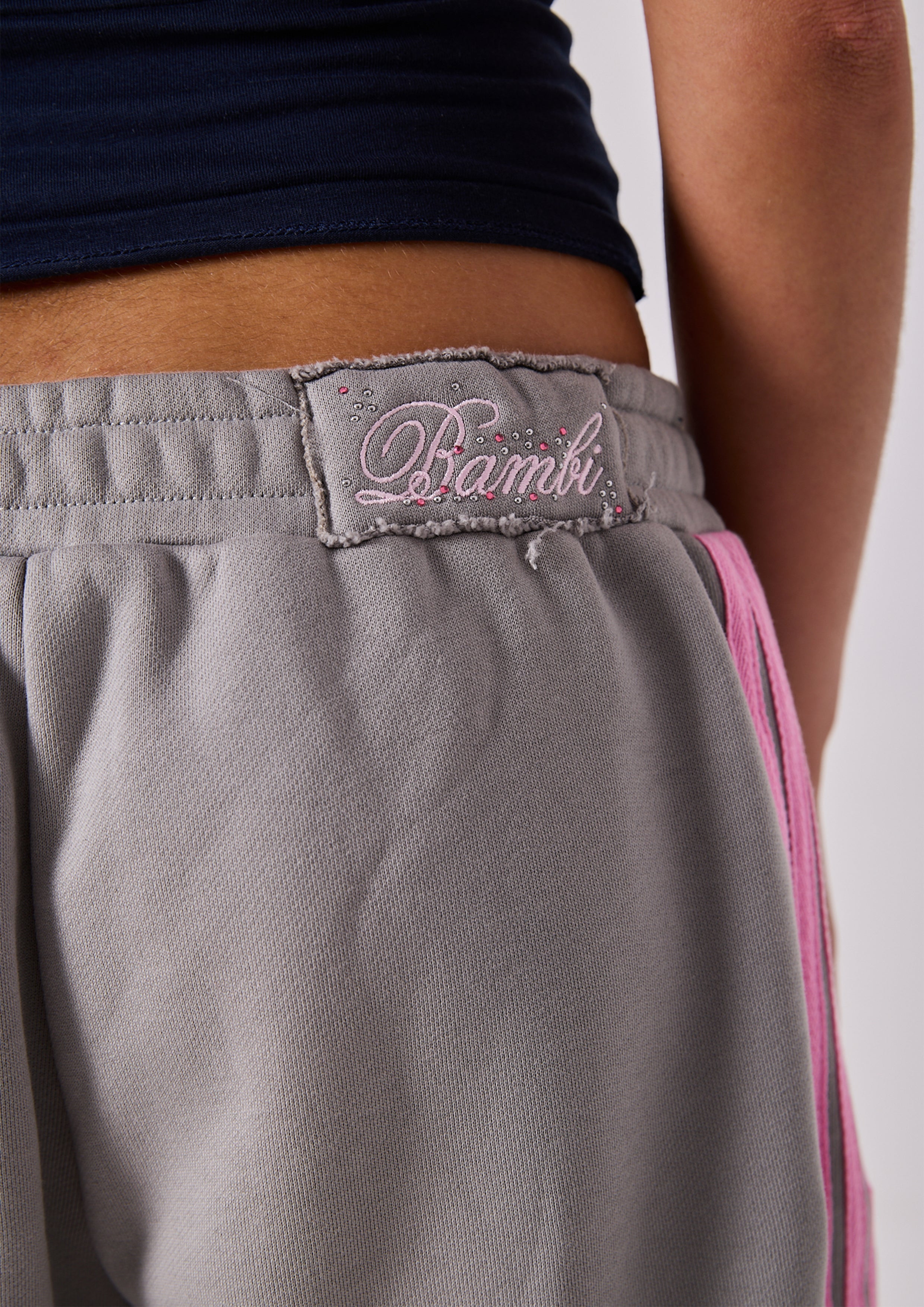 Lola Stripe Track Pant in Grey