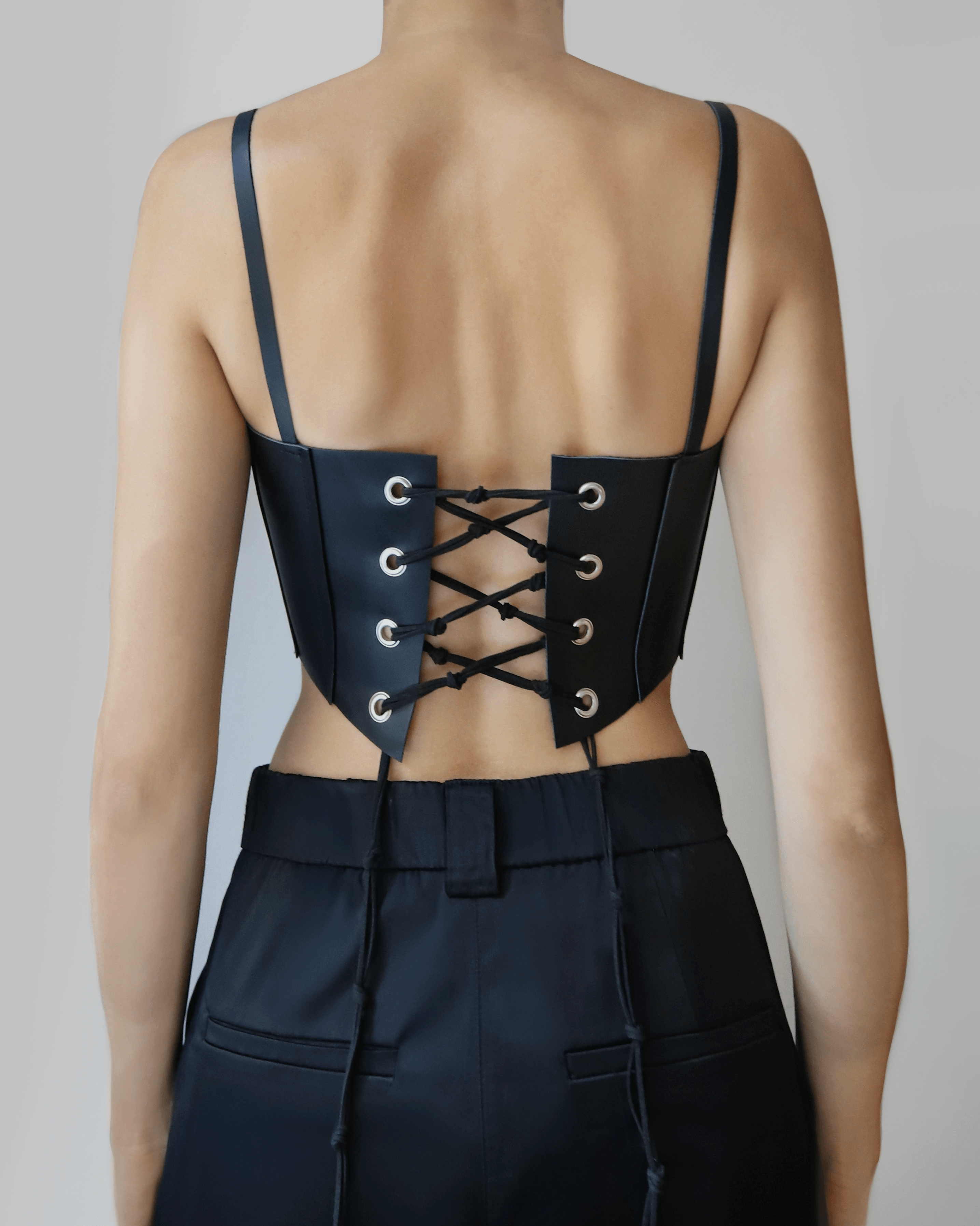 Short Corset Top in Black