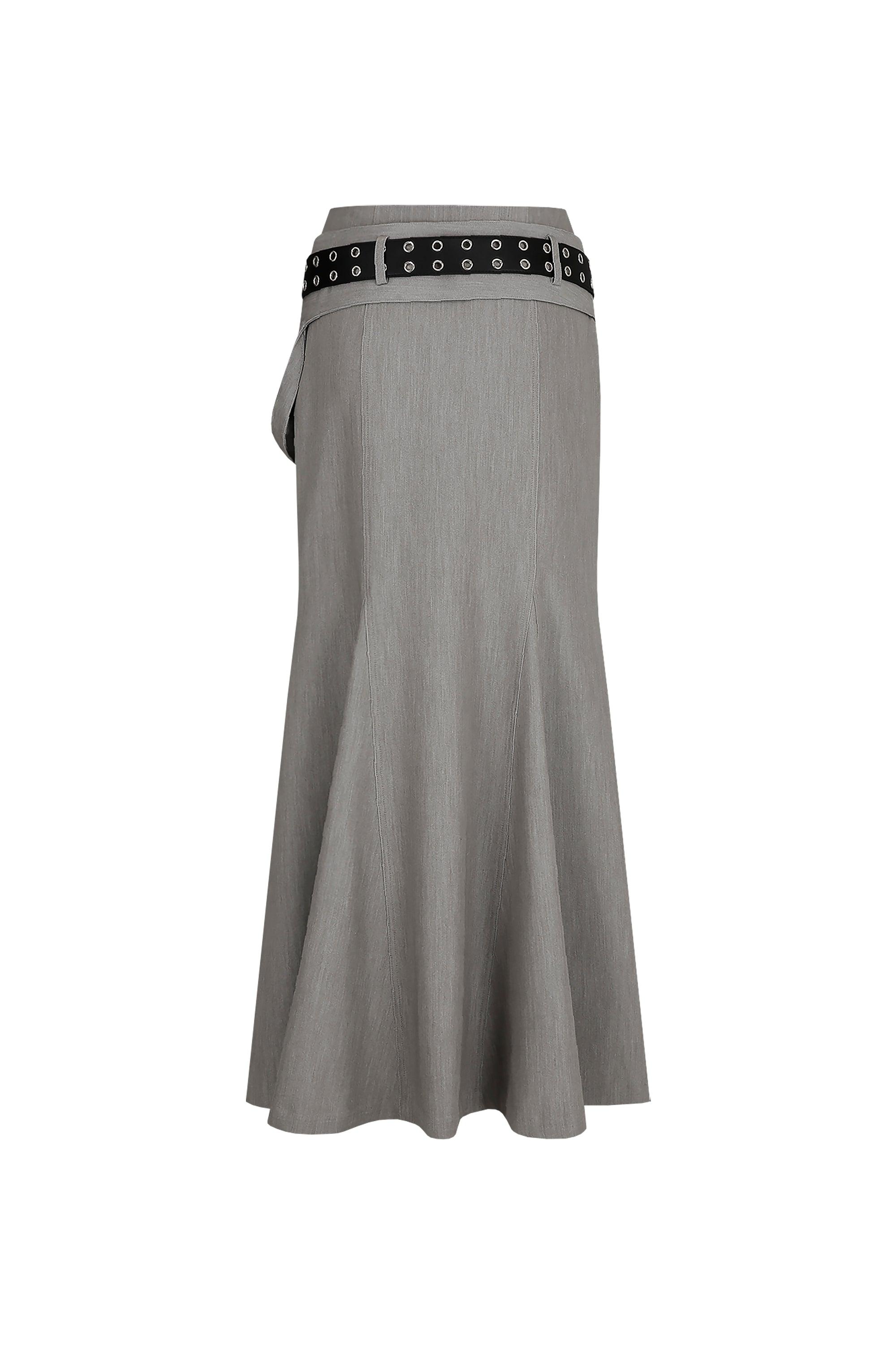 Kashiko Cargo Belt Long Skirt