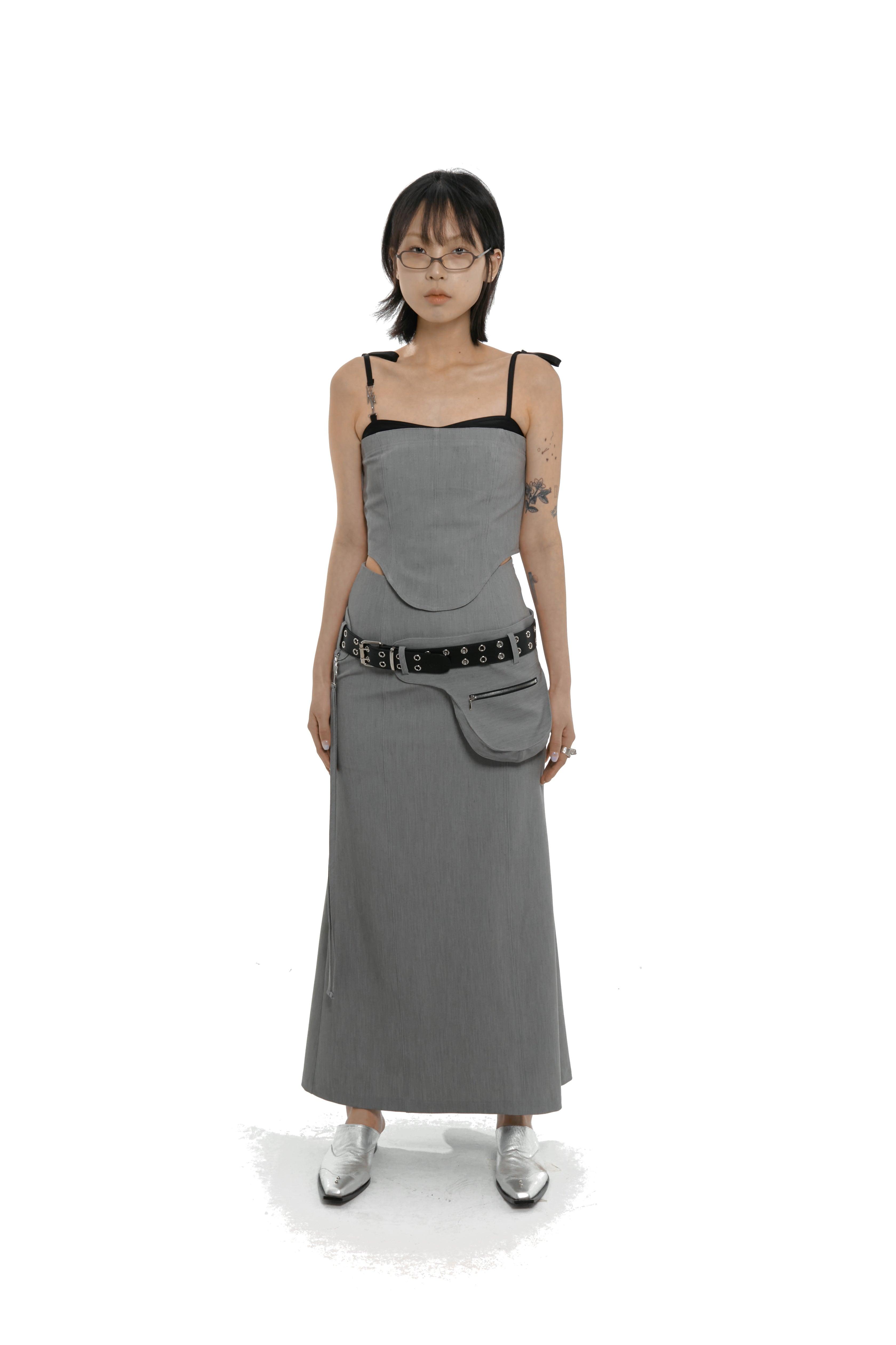 Kashiko Cargo Belt Mini Skirt