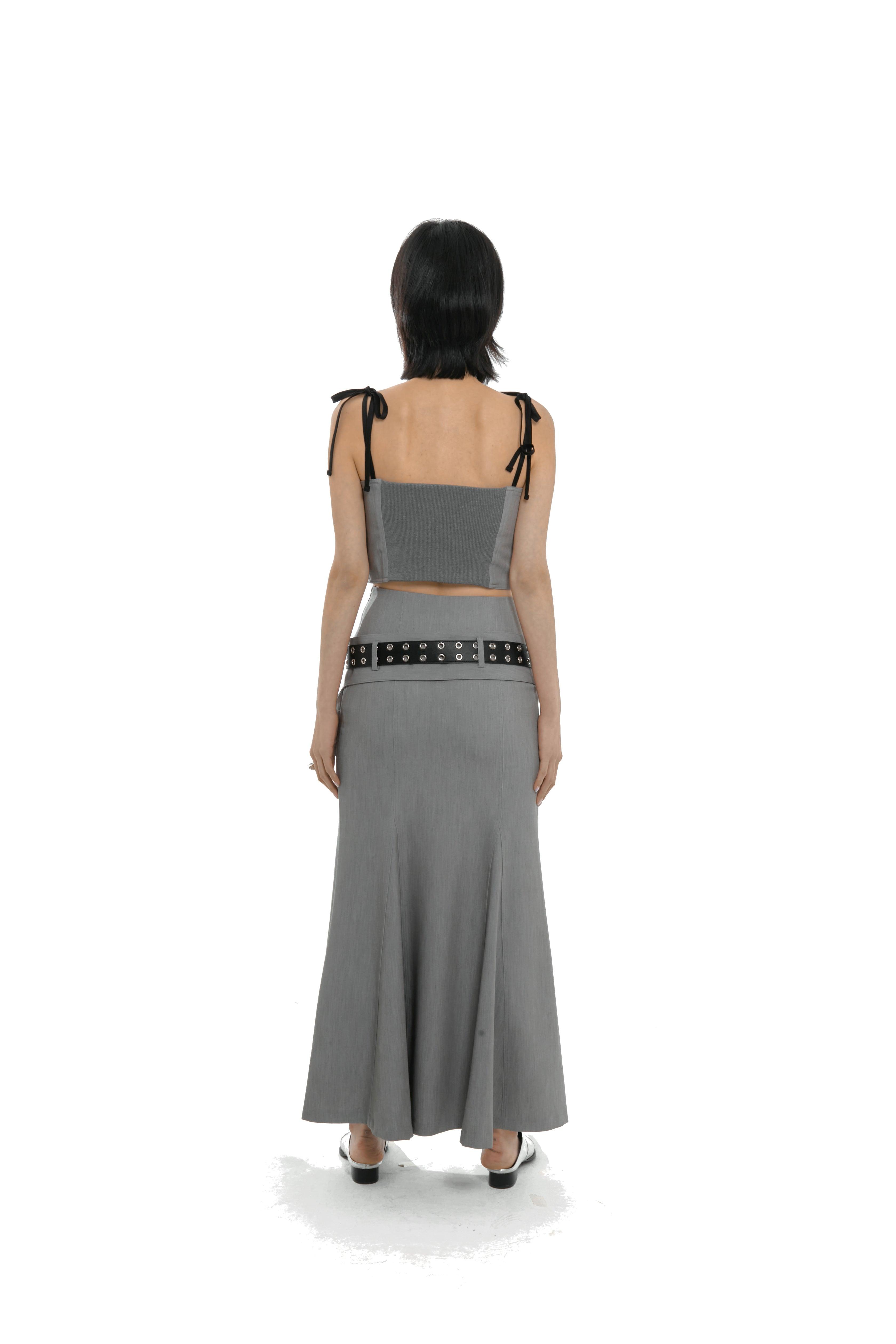 Kashiko Cargo Belt Long Skirt