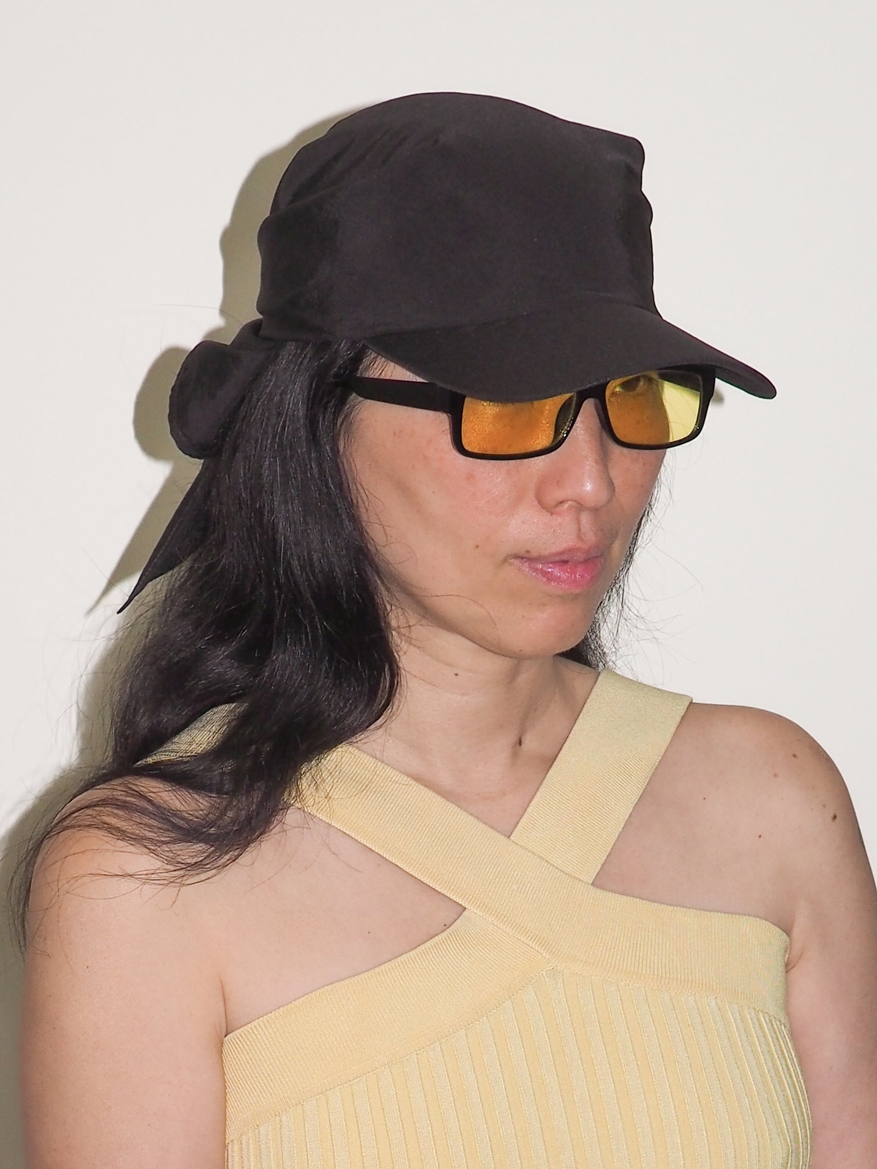 Brim Scarf in Black Nylon