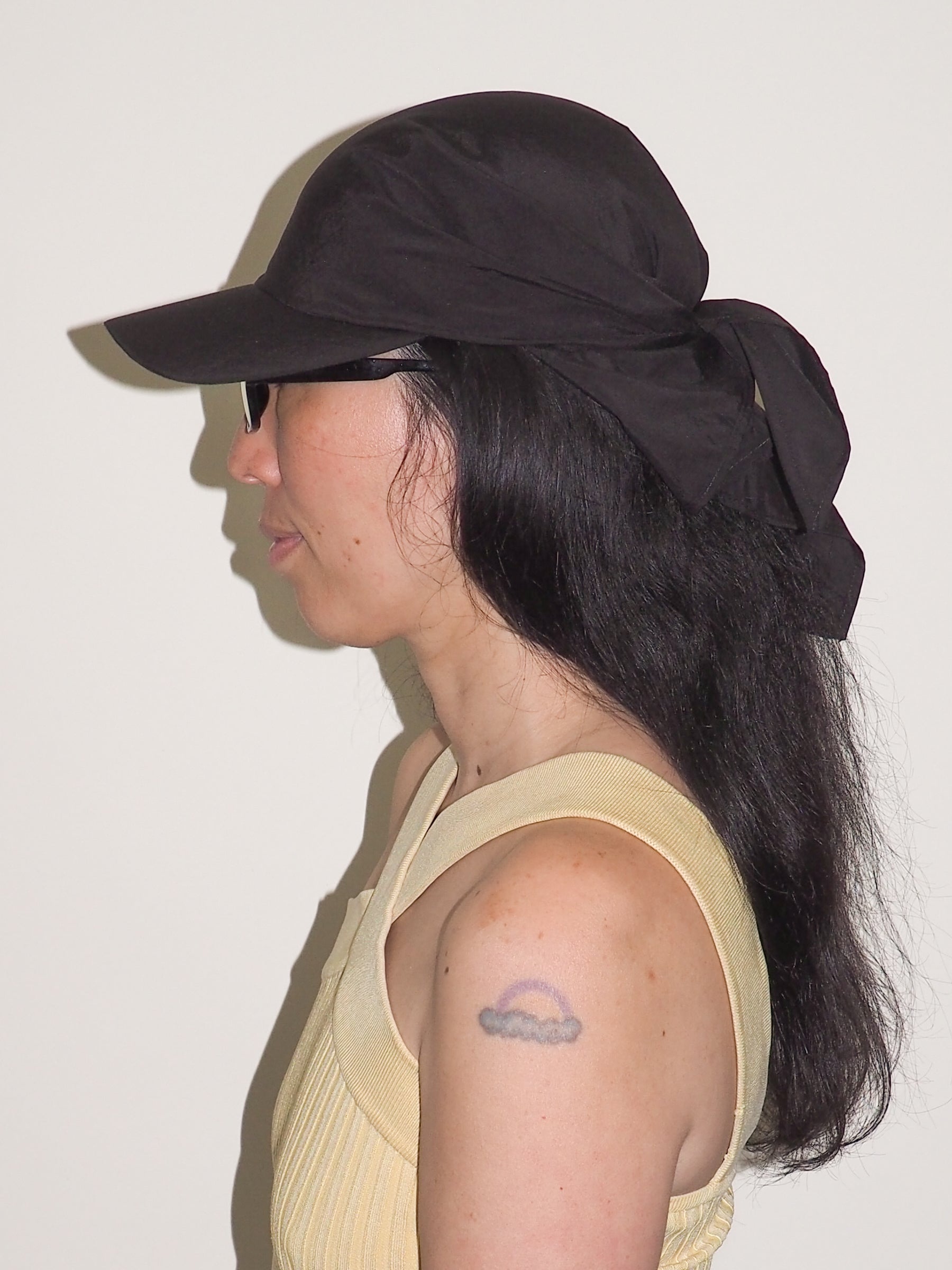 Brim Scarf in Black Nylon