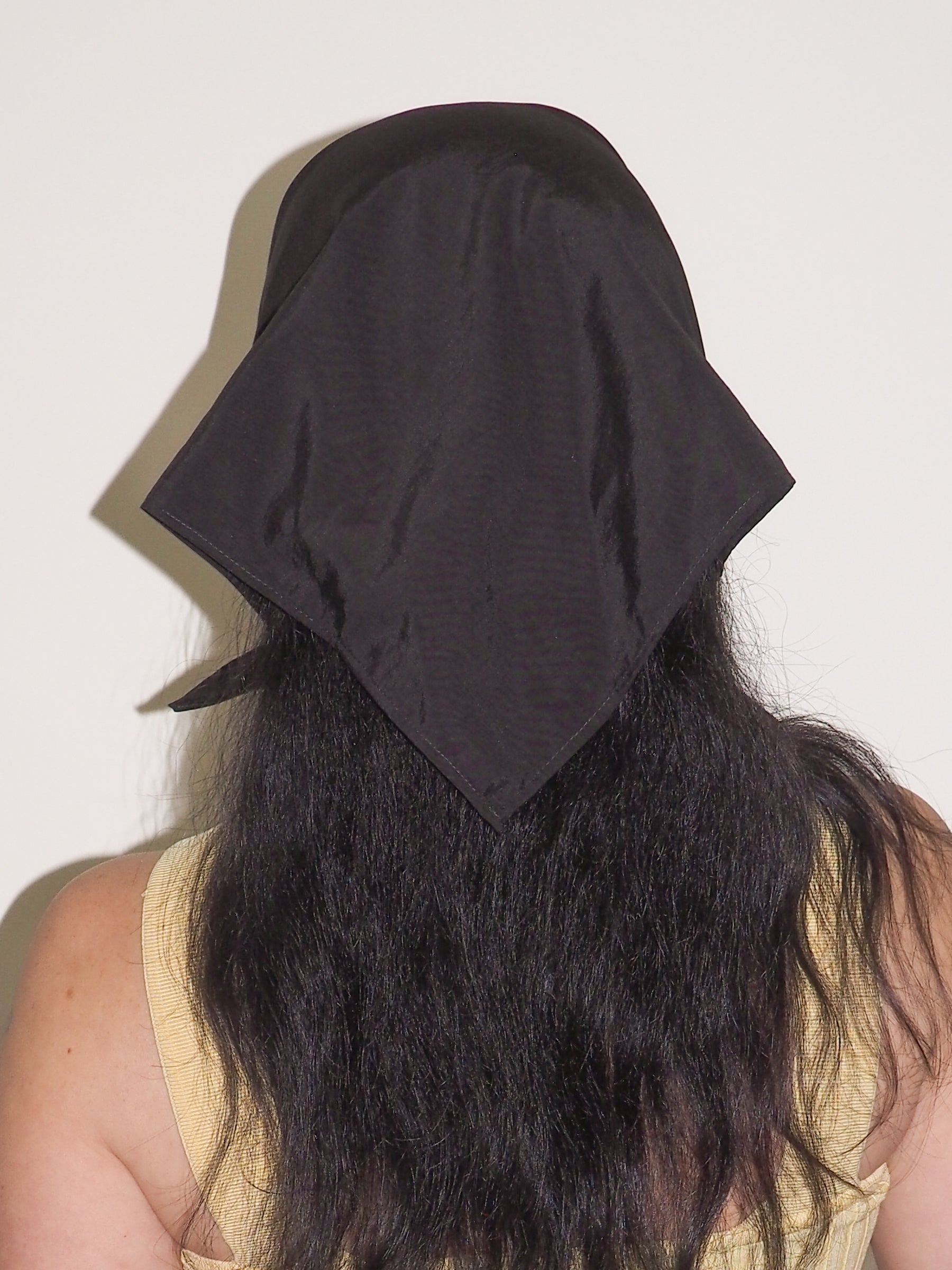 Brim Scarf in Black Nylon