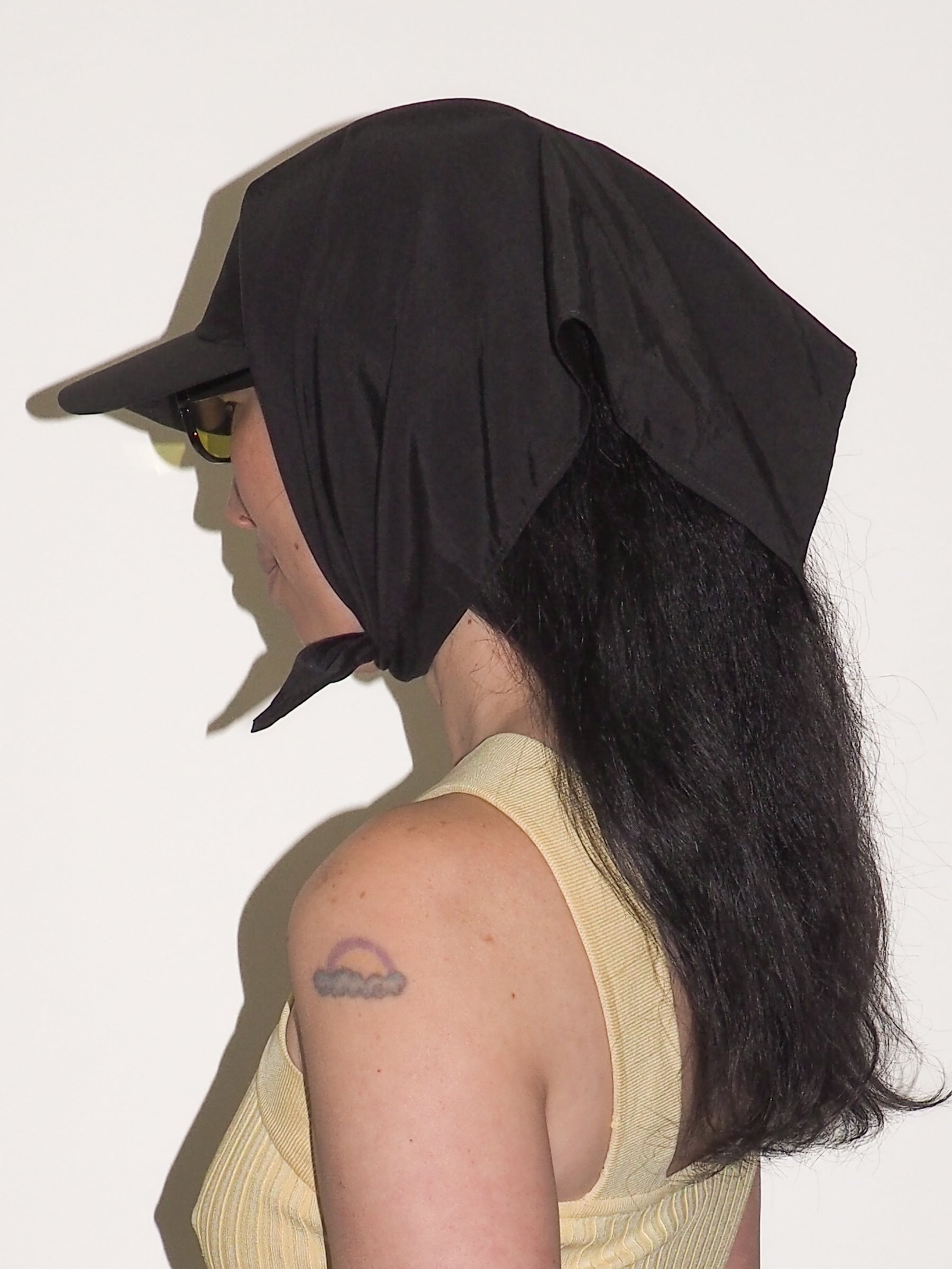 Brim Scarf in Black Nylon