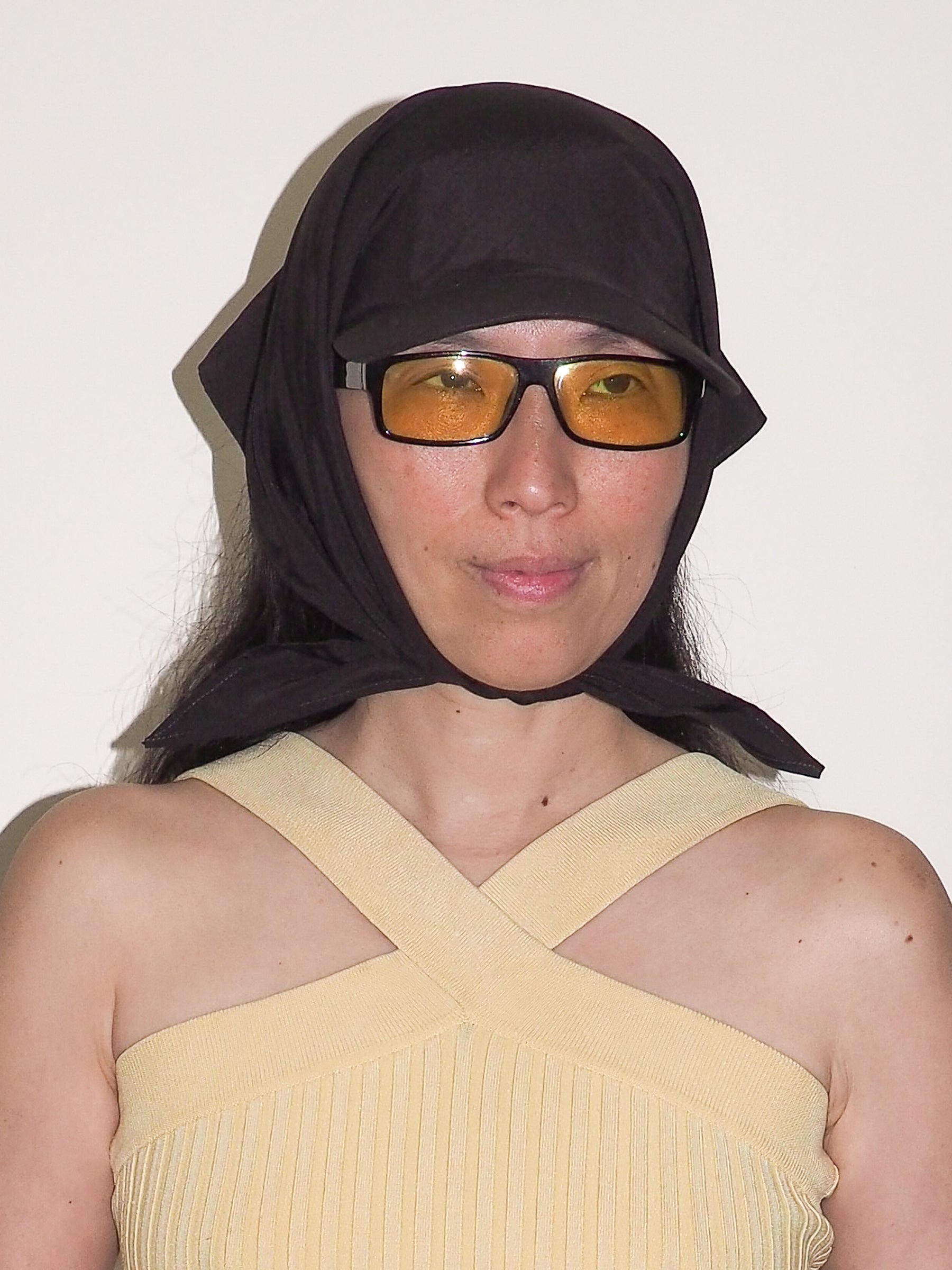 Brim Scarf in Black Nylon