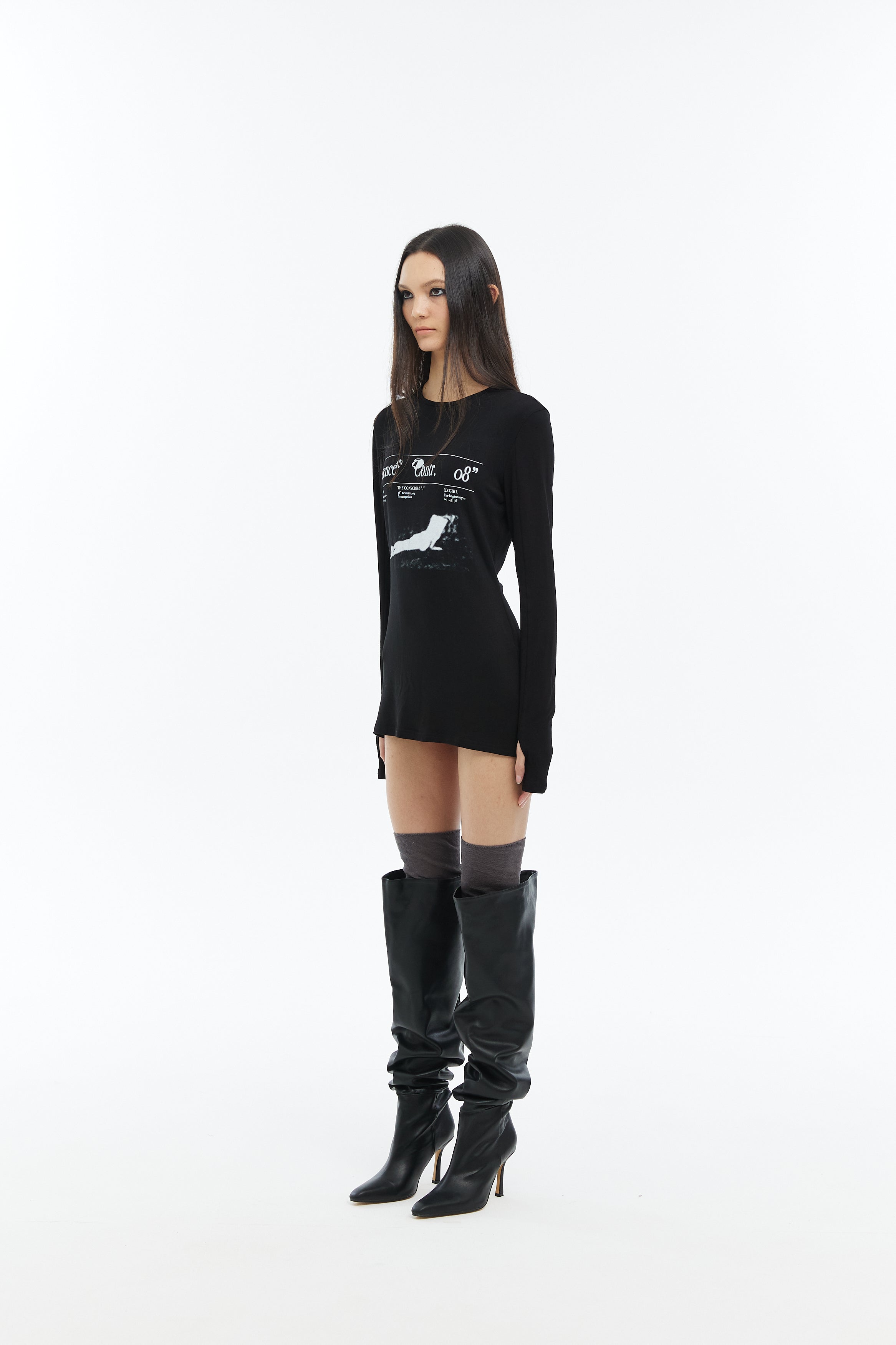 Conflicted Dress Tee in Black