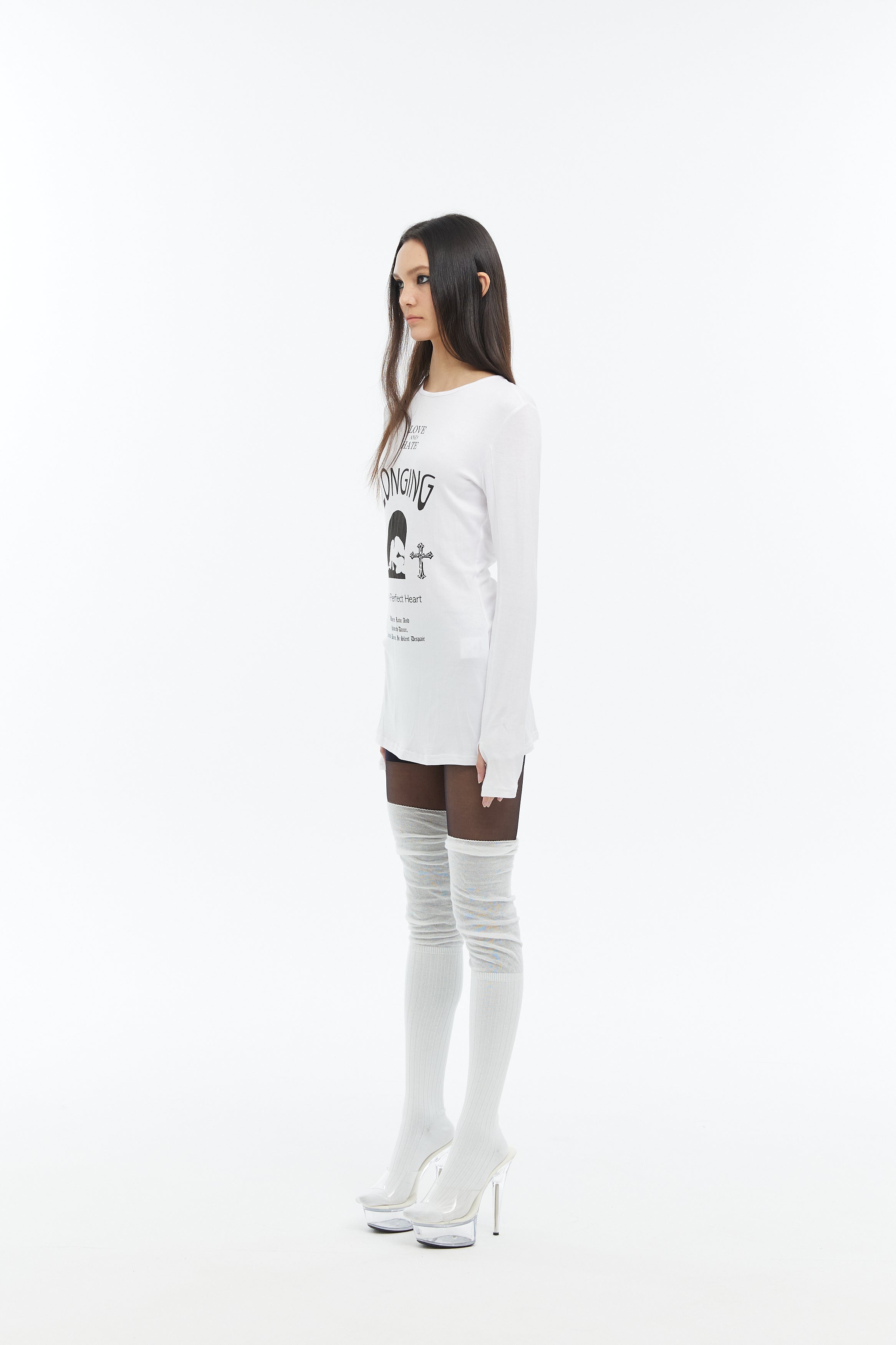 Conflicted Dress Tee in White