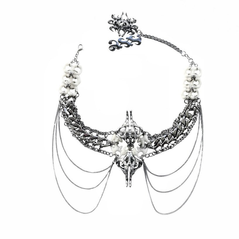 White Pelvis Layers Choker
