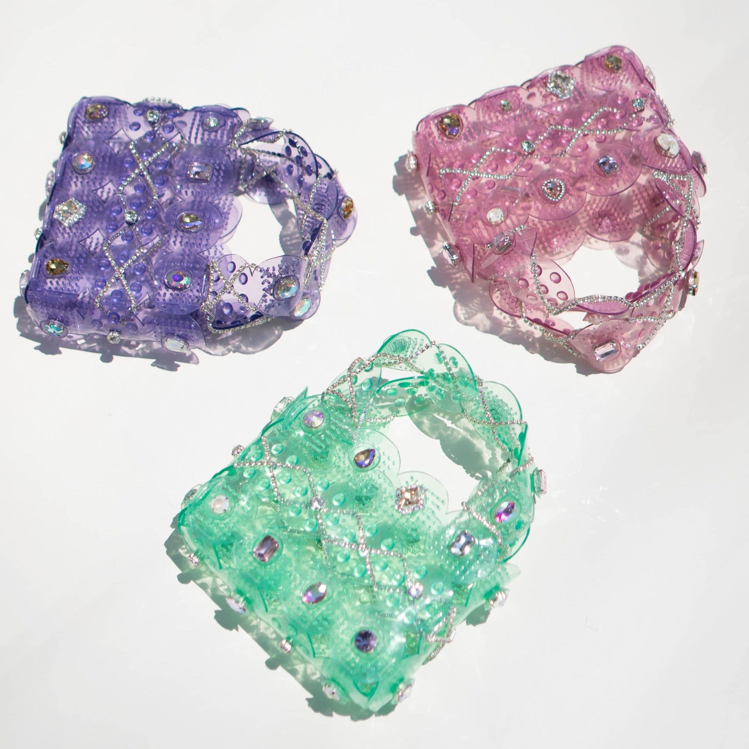 Silicone & Crystal Bag in Violet