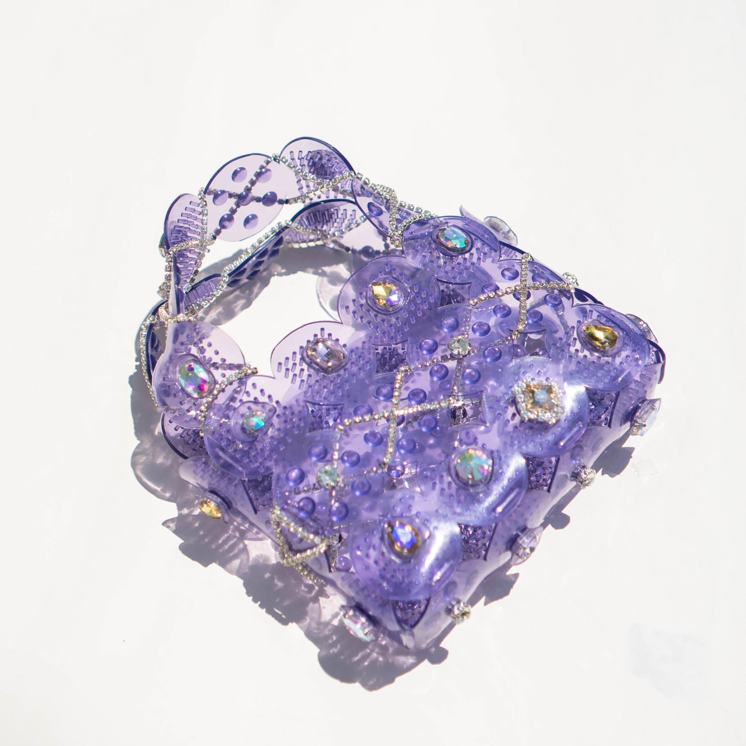 Silicone & Crystal Bag in Violet