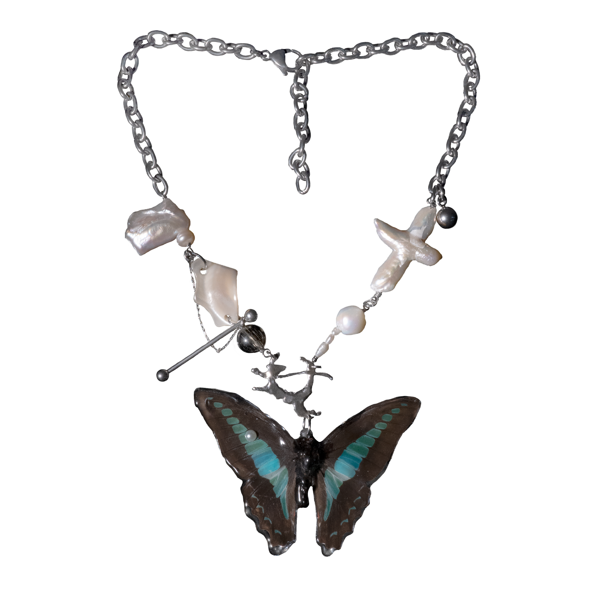 Blue Ocean Butterfly Necklace