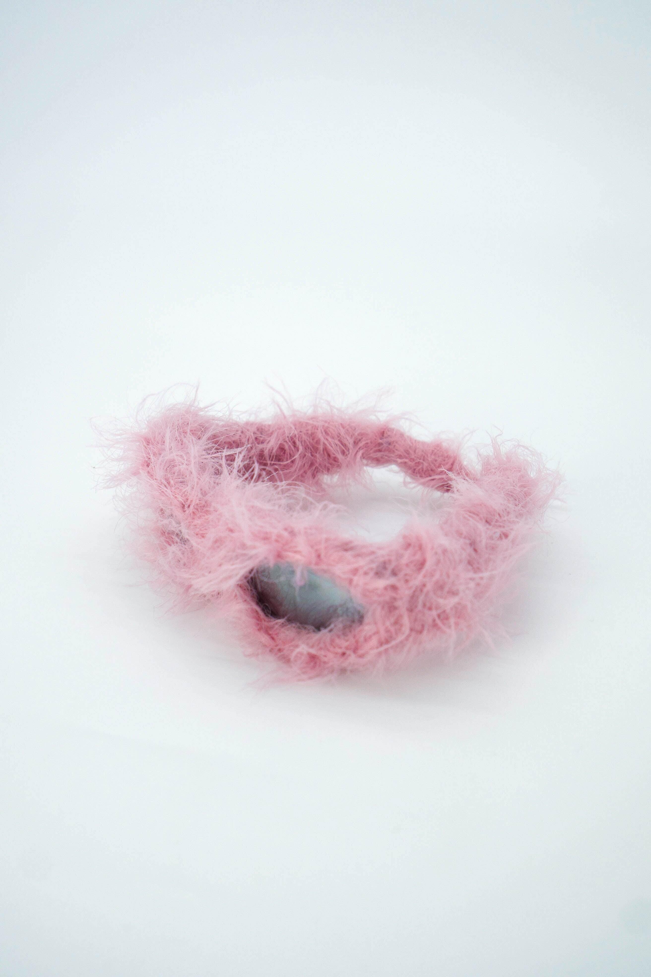 Babyrosa pelzige Sonnenbrille