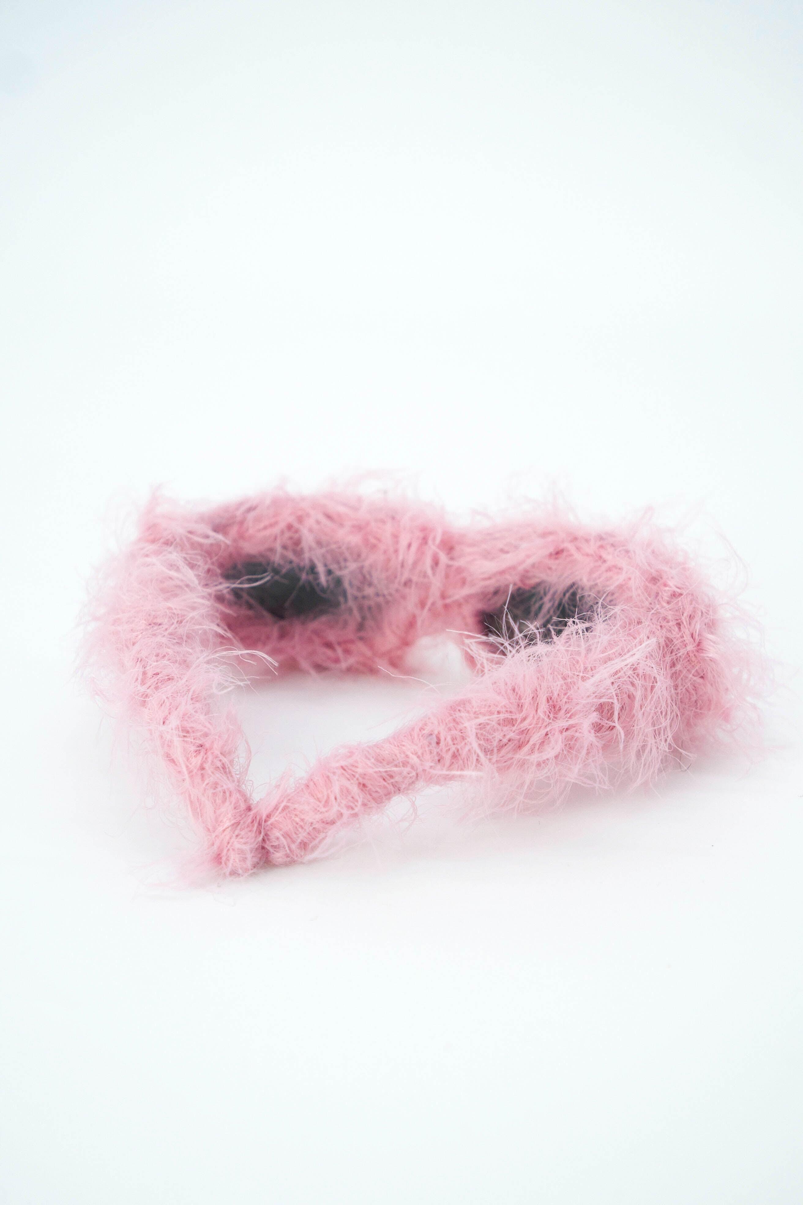 サンローラン  サングラス バタフライ クリアピンク y2k アーカイブ Baby Pink Furry Sunglasses | Ap0cene – ap0cene