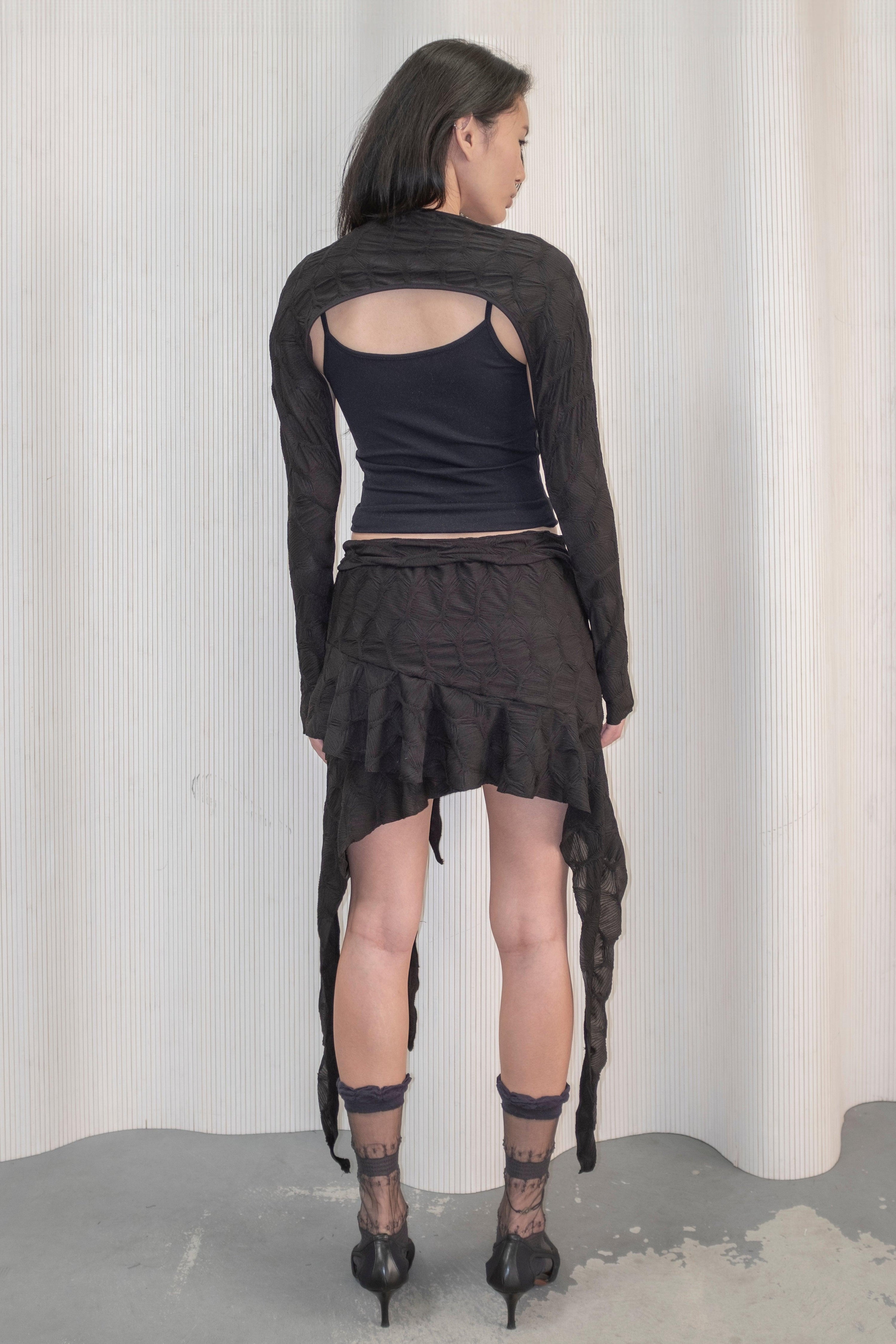 블랙 프루 프루 스커트