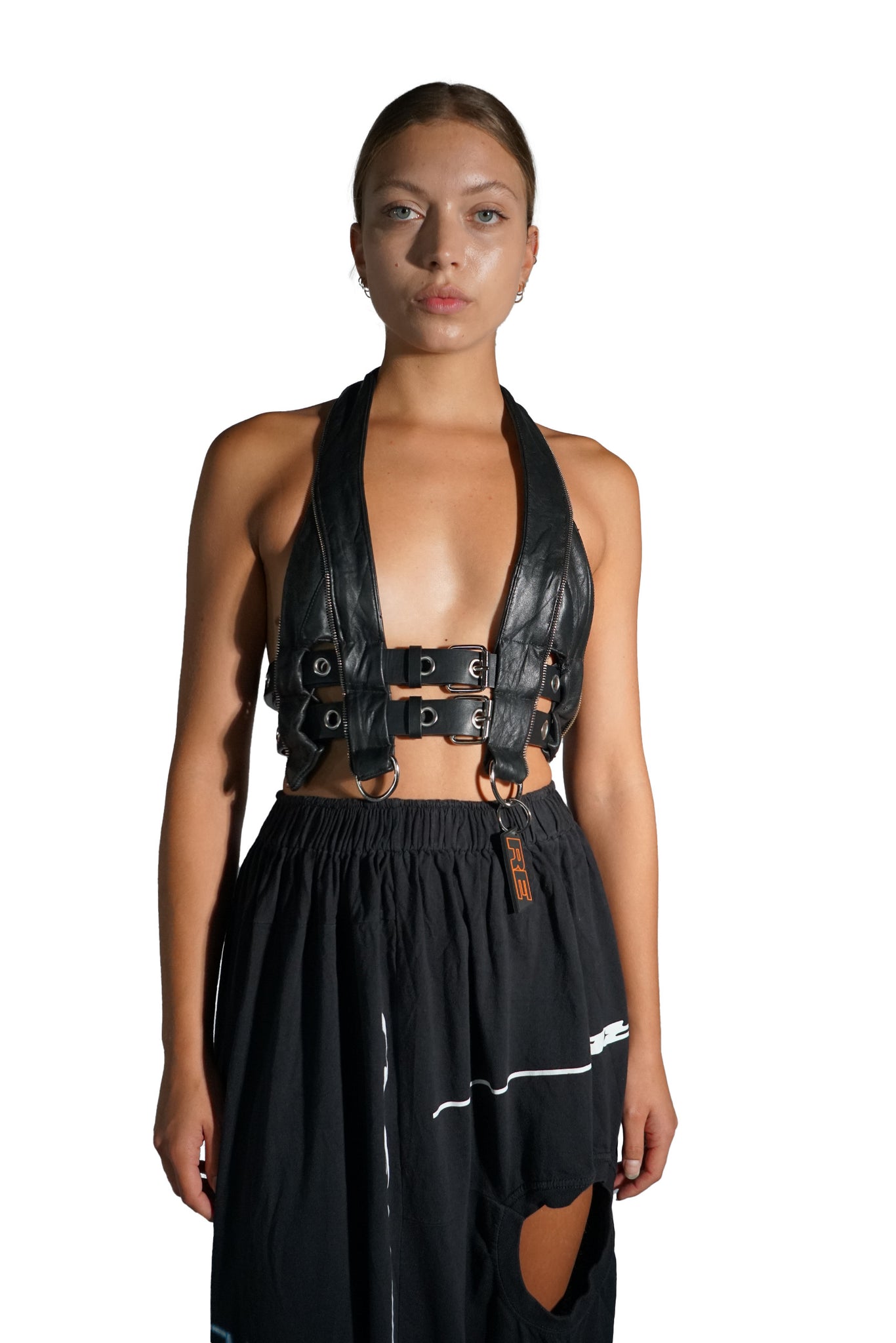 Deconstructed Leather Top