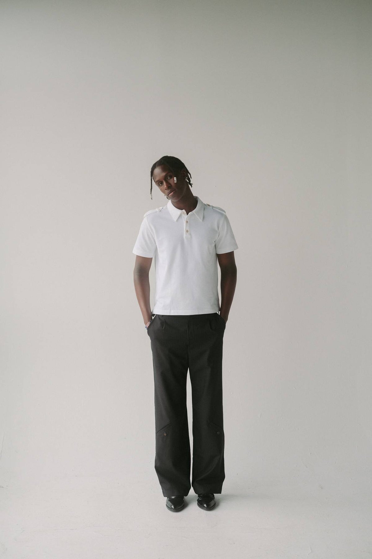 Duke Military Polo in White
