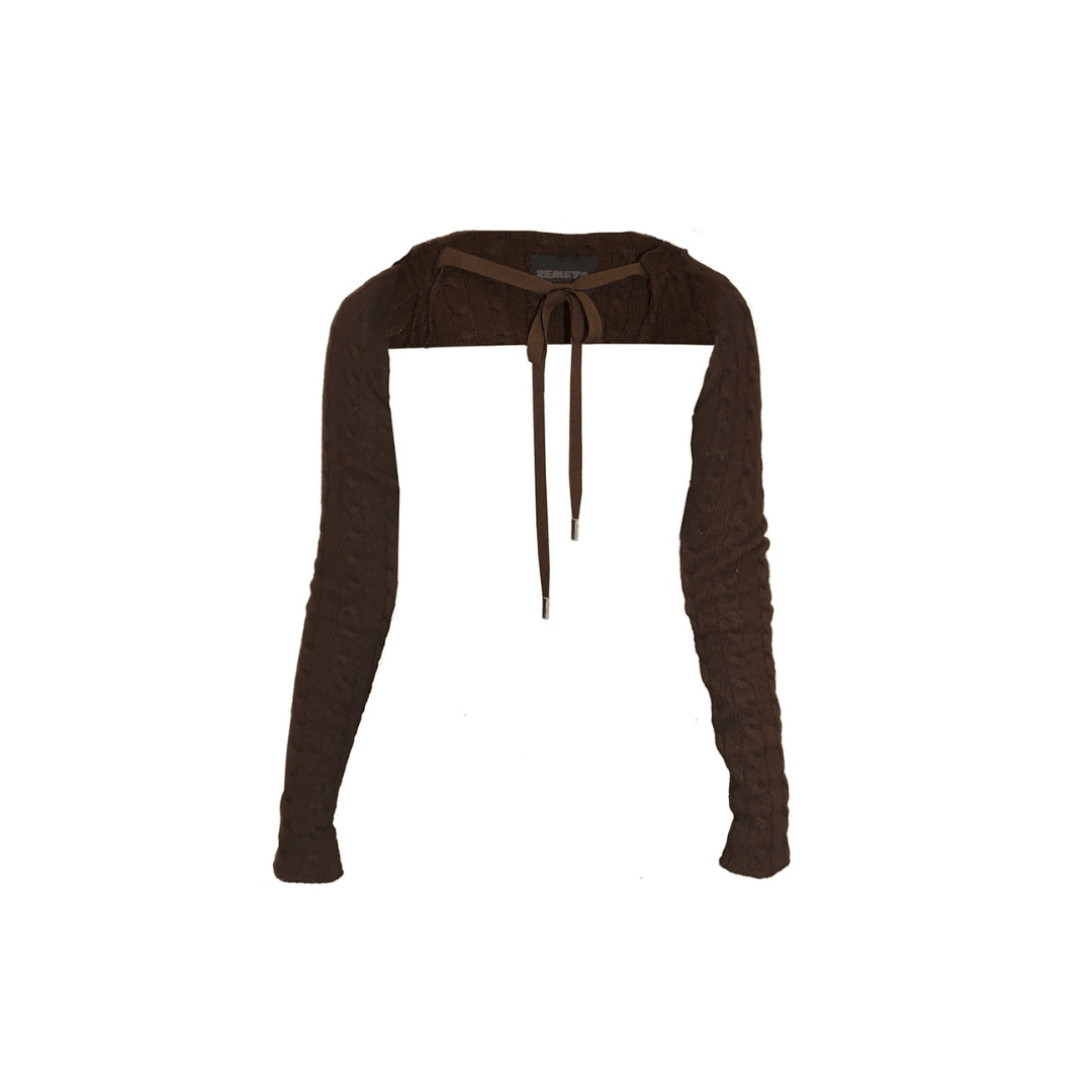 코지 허그 니트 슬리브 슈러그