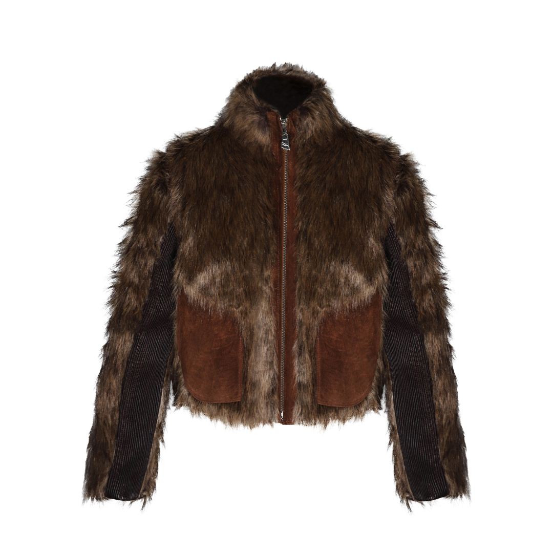 Sable Fur Bomber Jacket in Blonde