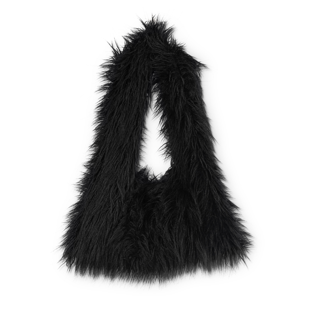 Fur Tote Black Shag