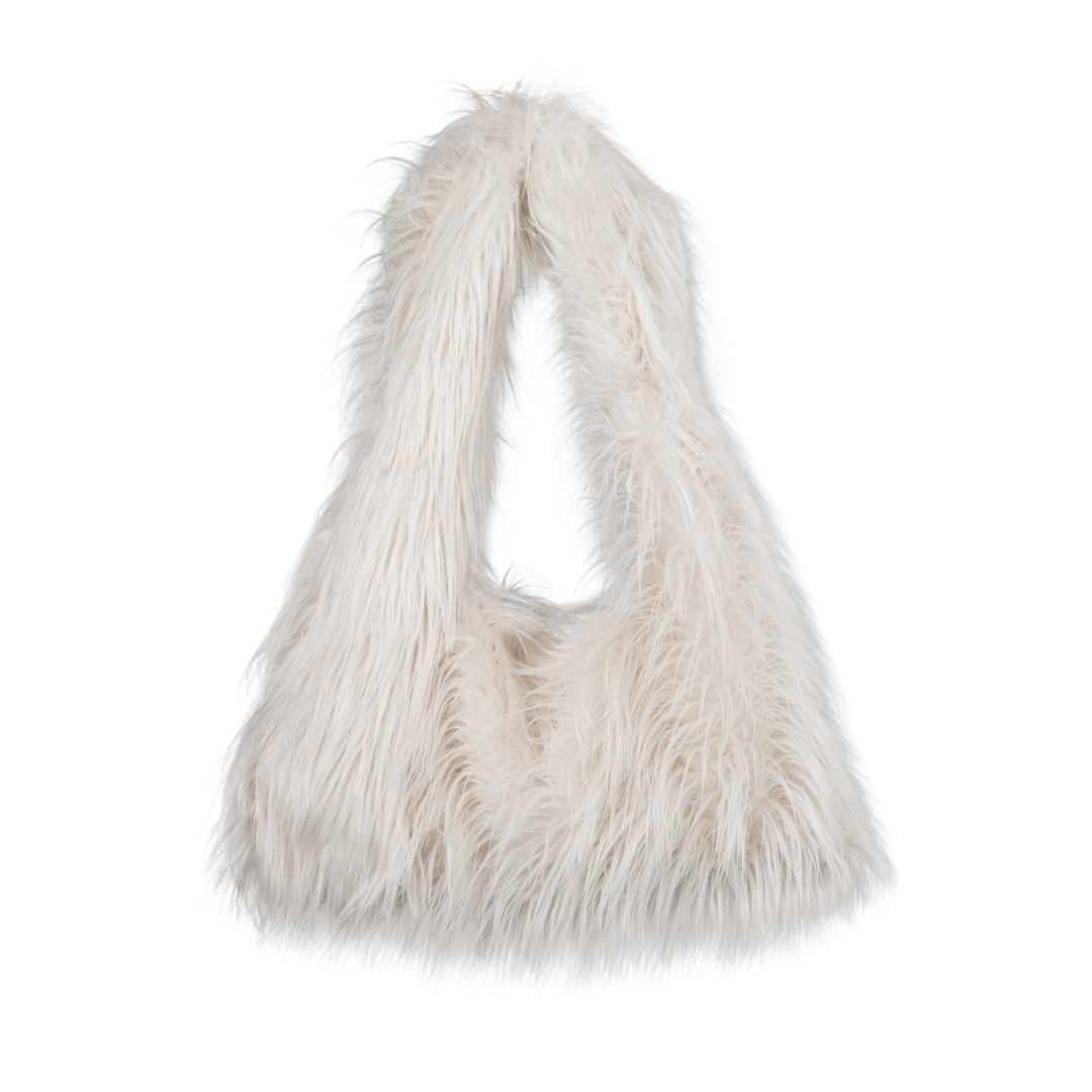 Fur Tote White Shag