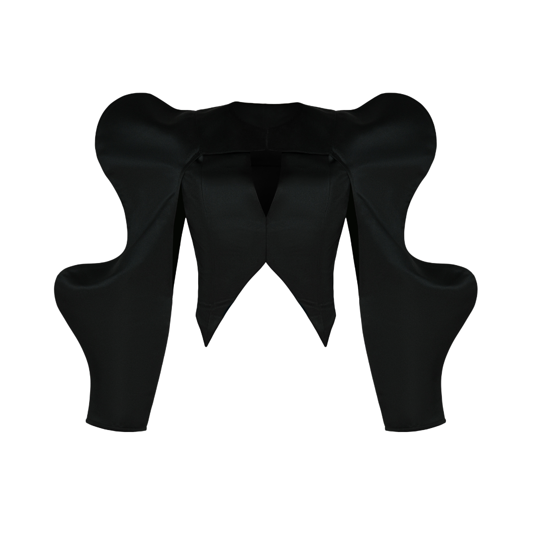 Black Satin Vest with Matching Bolero