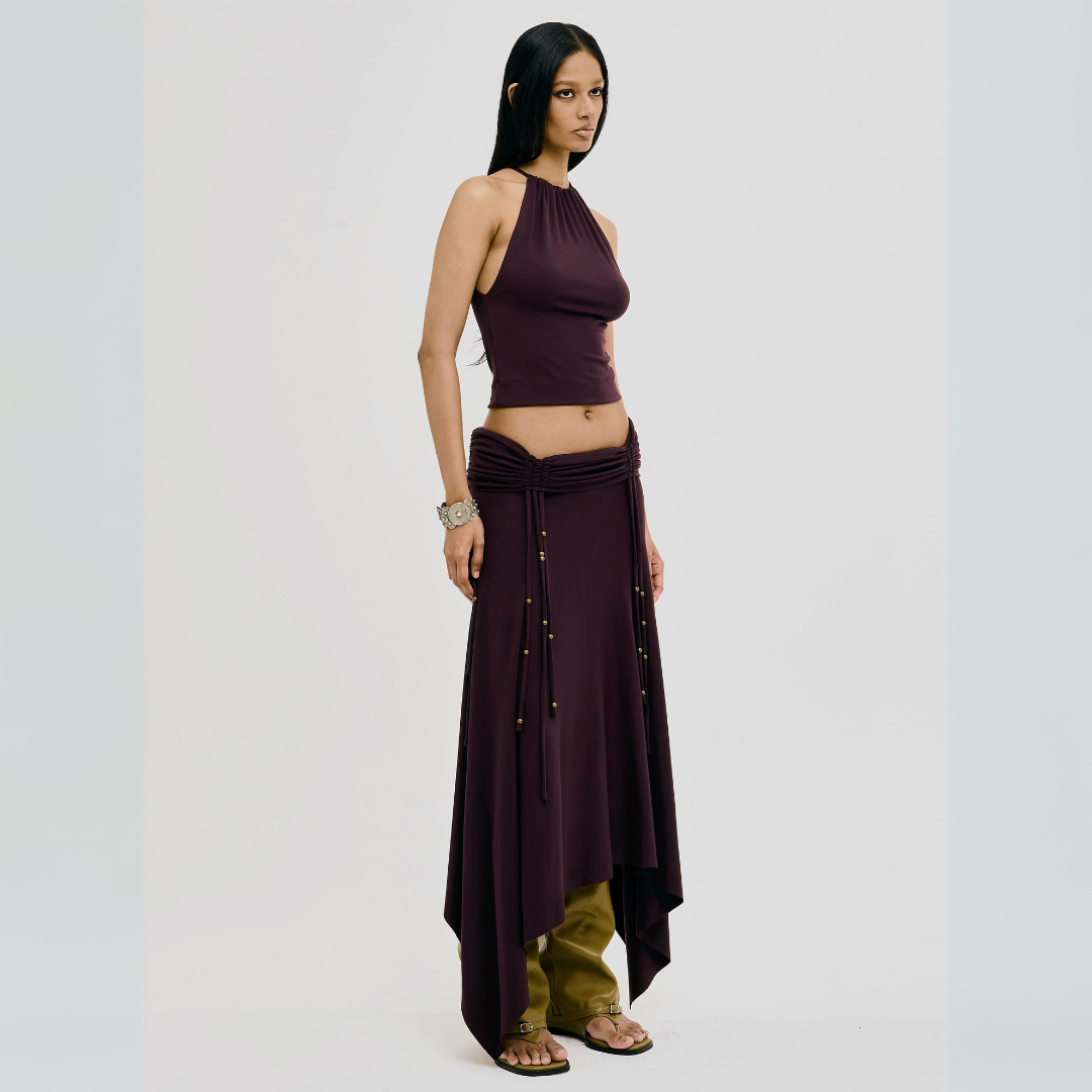 Reverent Maxi Skirt in Wine