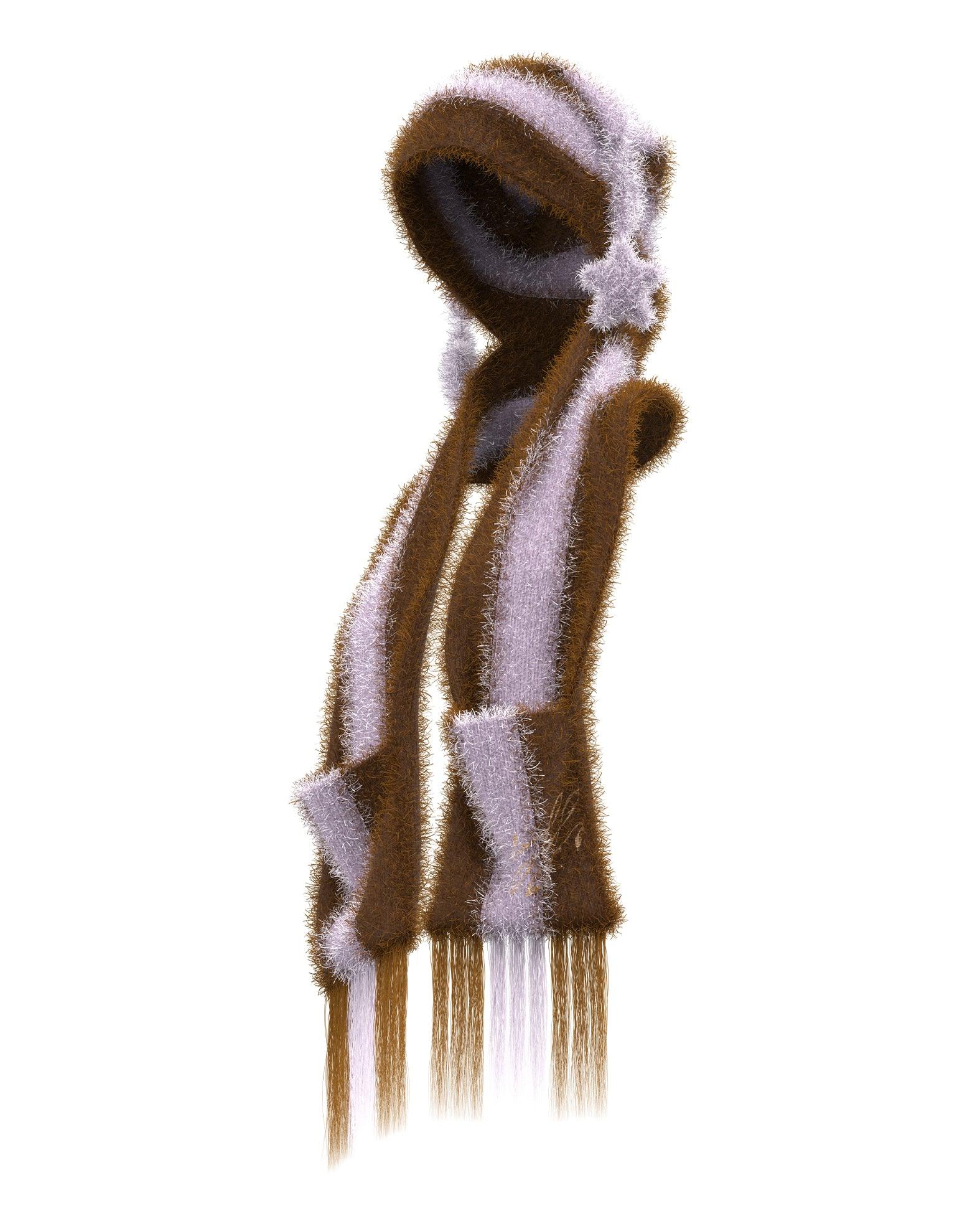 Thousand Way Beaniecarf in Purple/Brown
