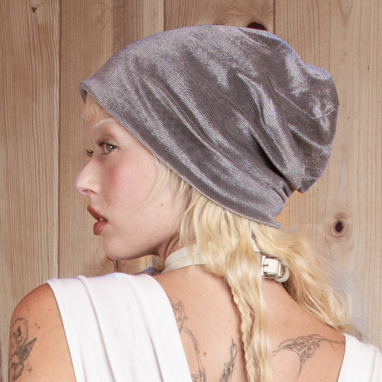 Mesh Velour Beanie Orchid