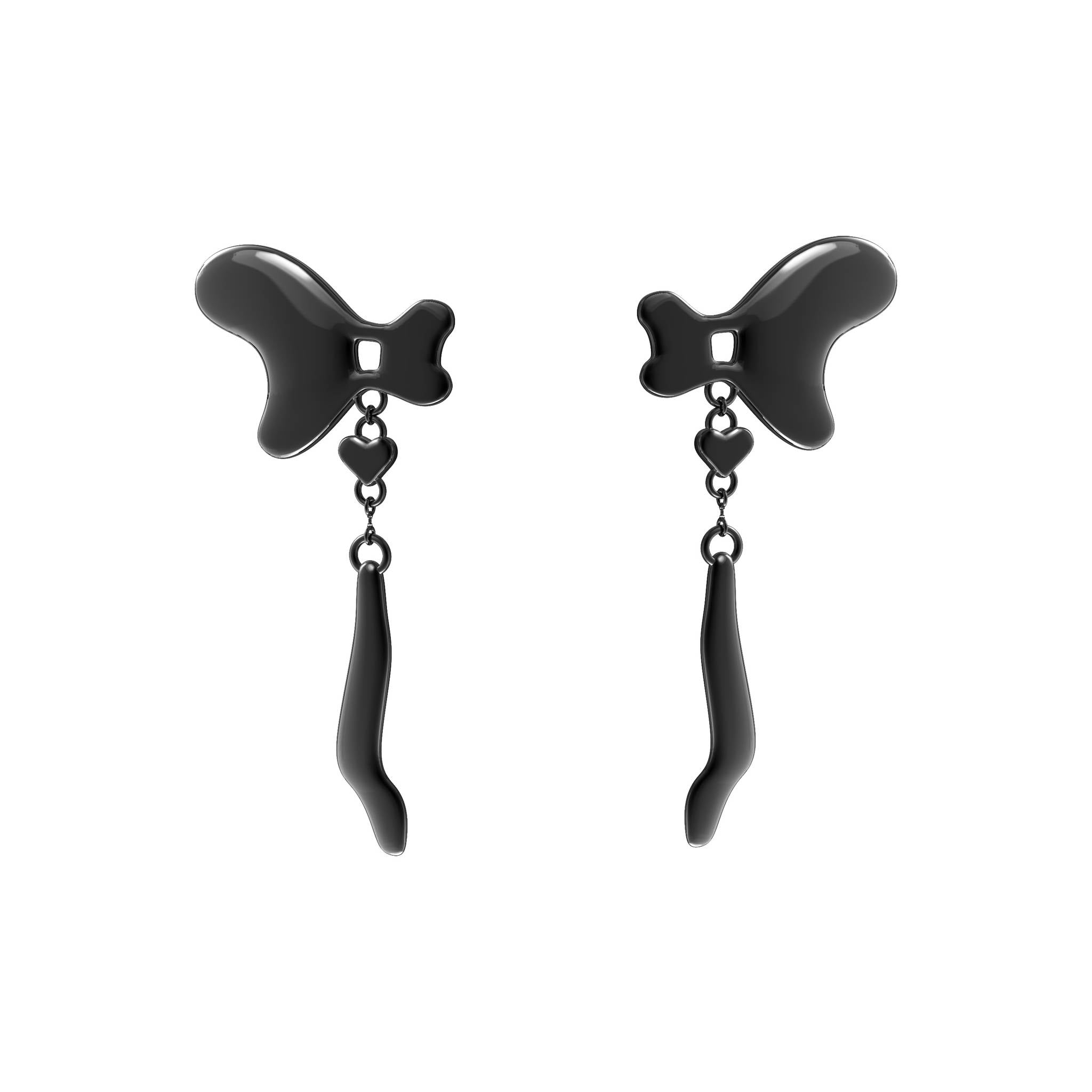 Elf Earrings in Black