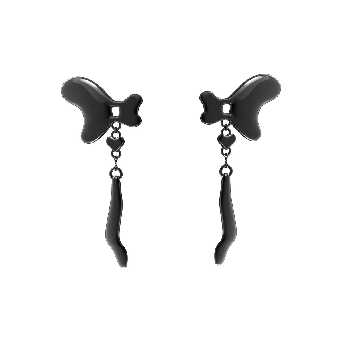 Elf Earrings in Black