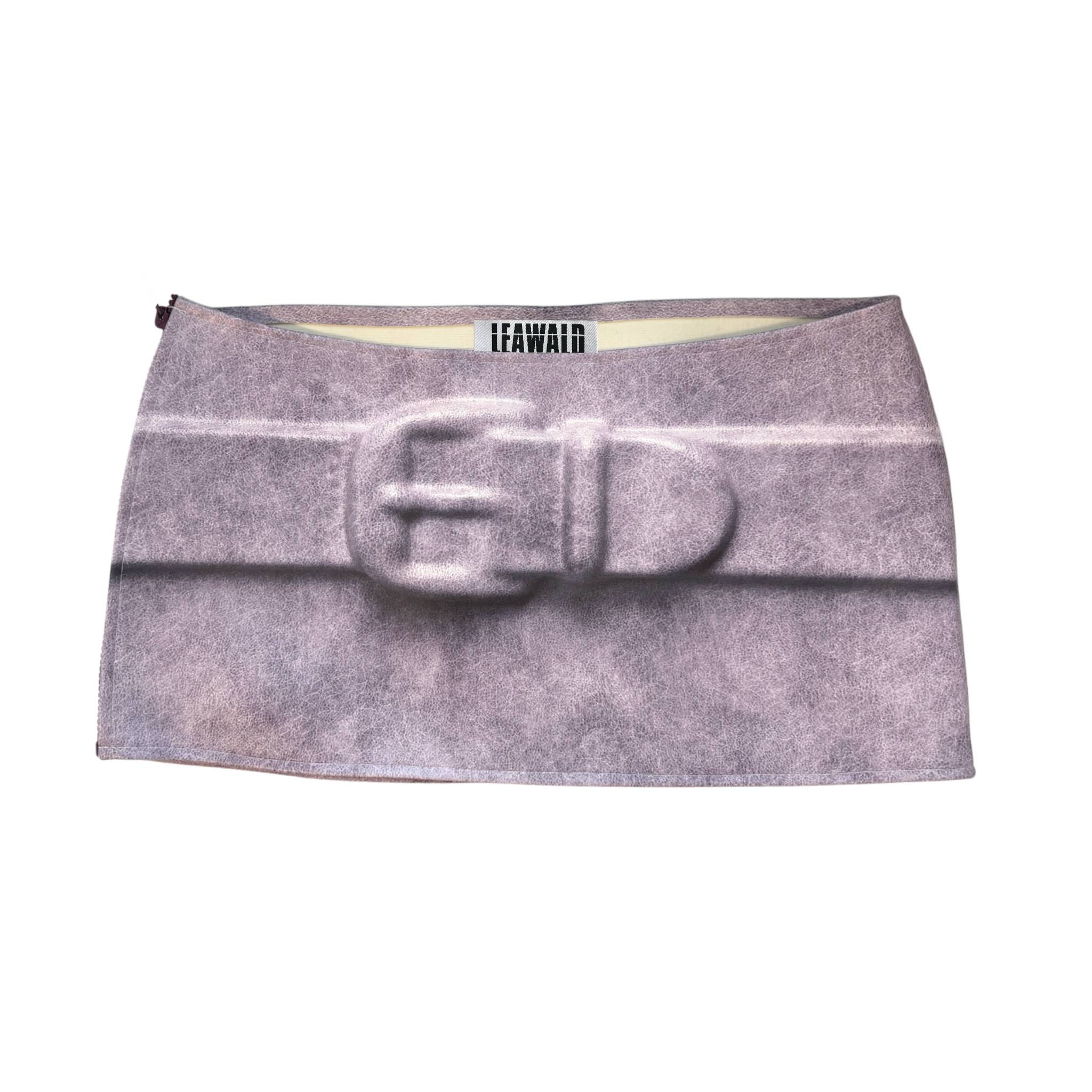 Fake Embossed Leather Mini Skirt