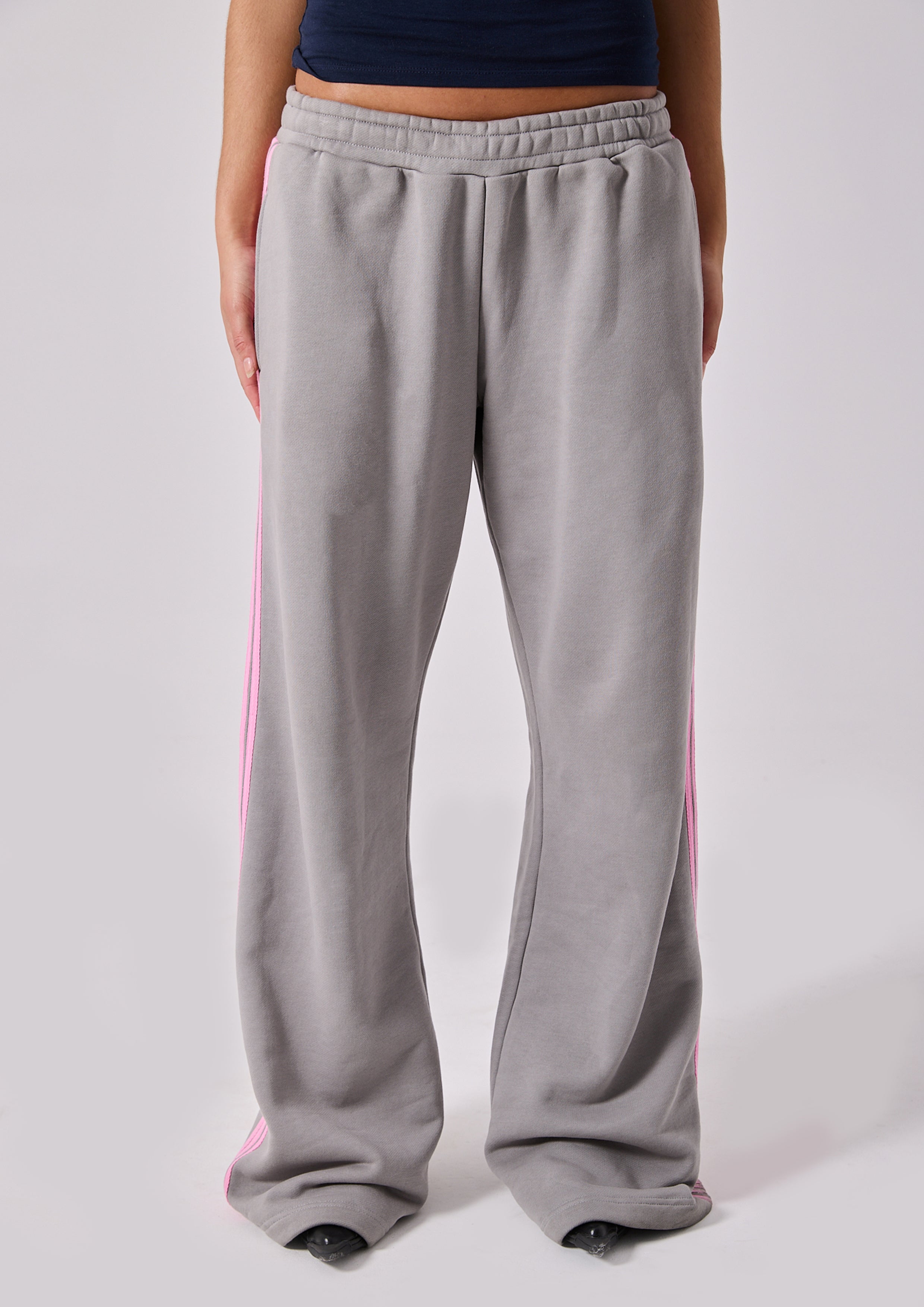 Lola Stripe Track Pant in Grey