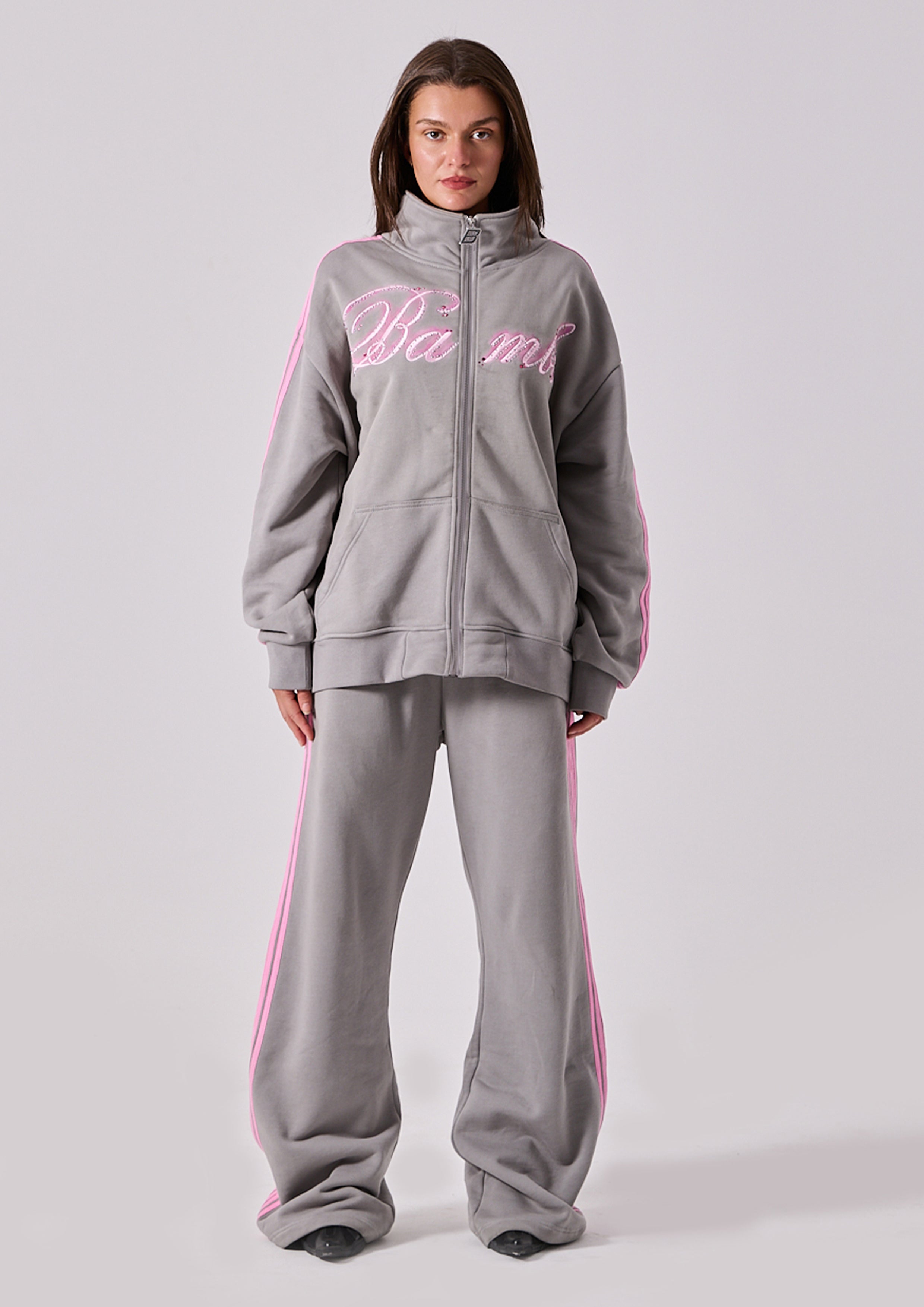 Spears Stripe Zip Jacket in Grey – ap0cene