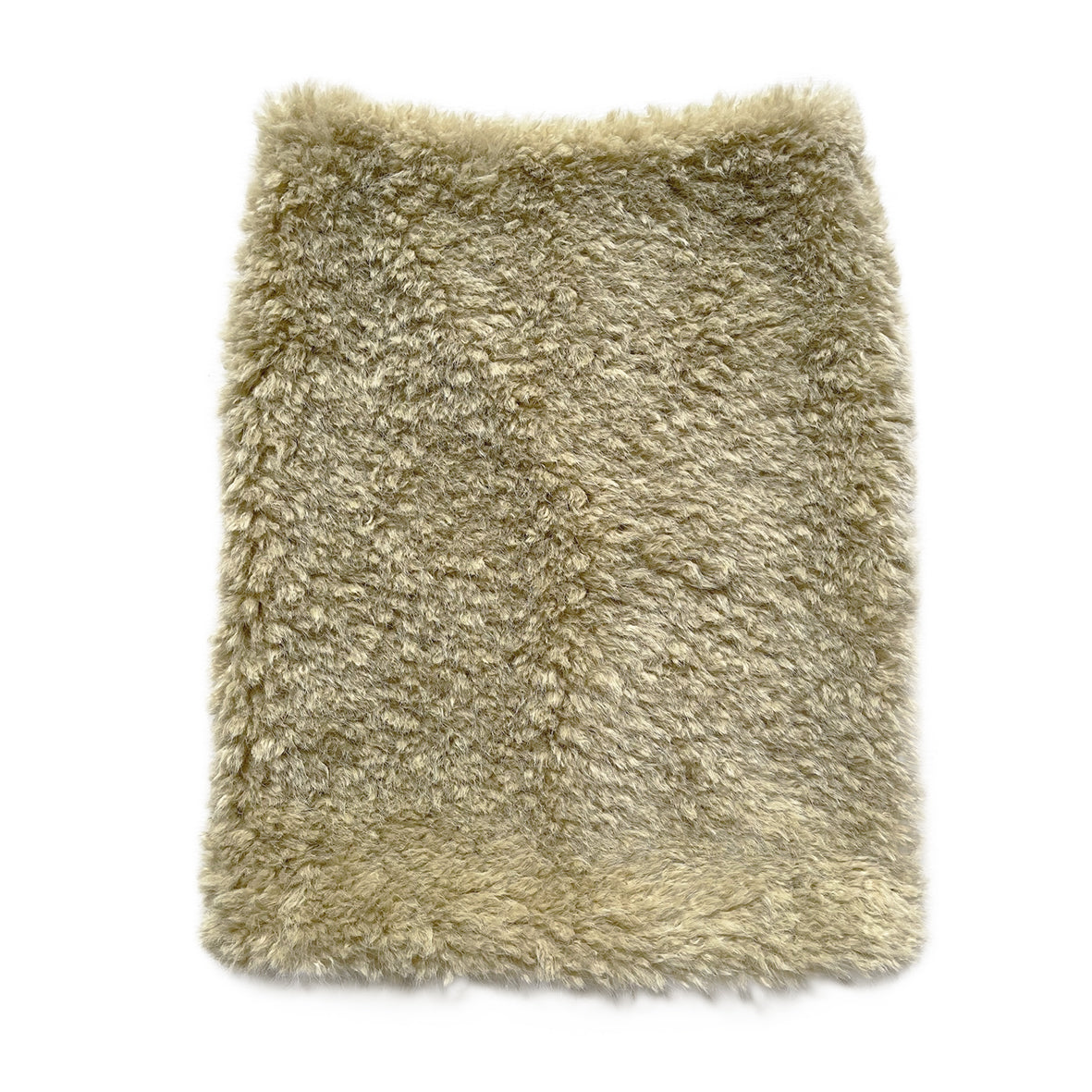 Cream Yolk Fuzzy Faux Fur Midi Skirt