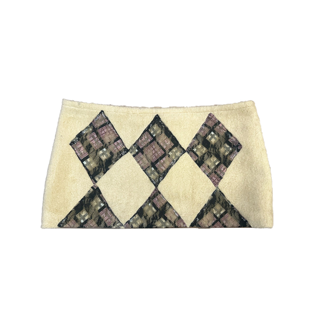 Yellow Flannelette Plaid Lace Patchwork Mini Skirt