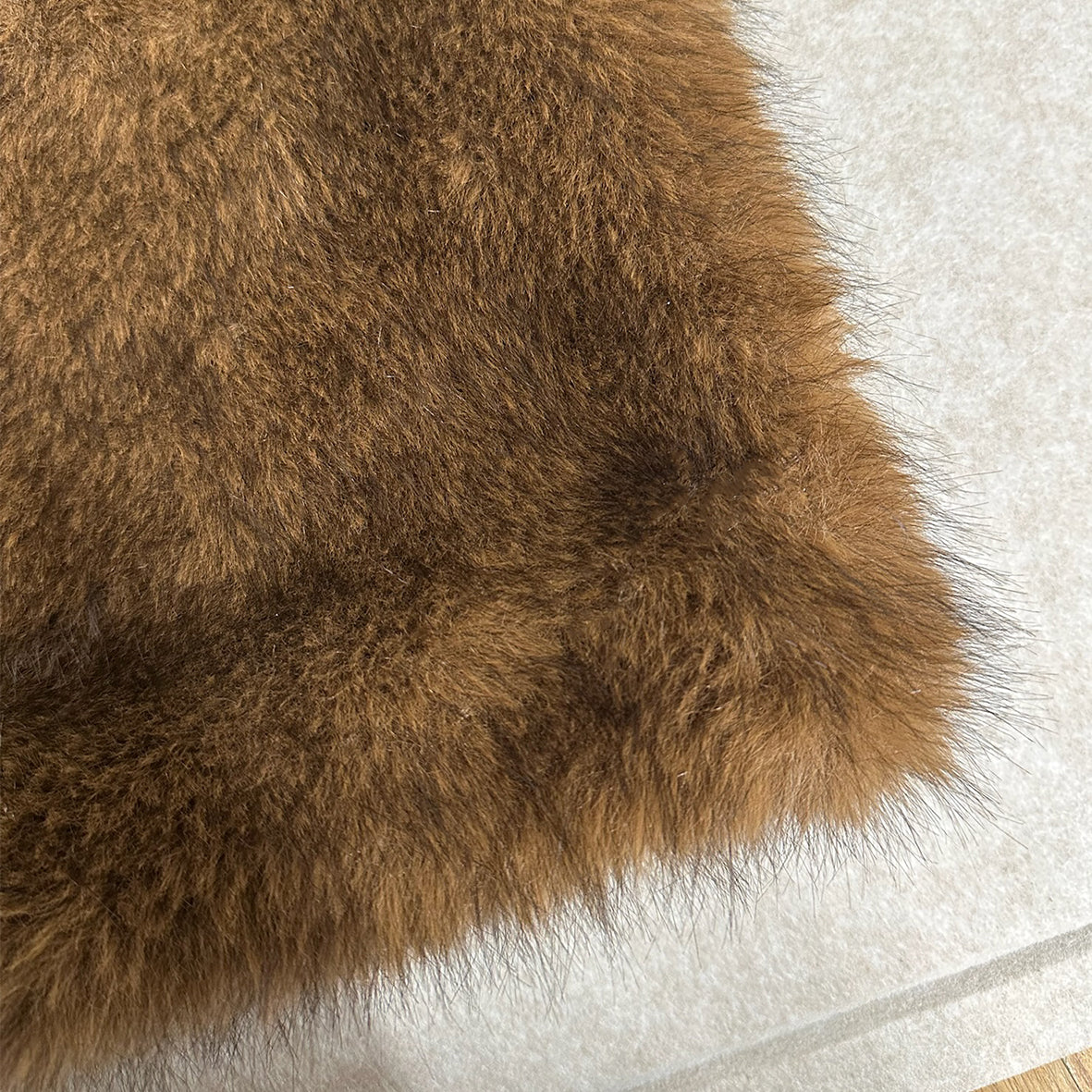 Rust Brown Faux Fur Midi Skirt