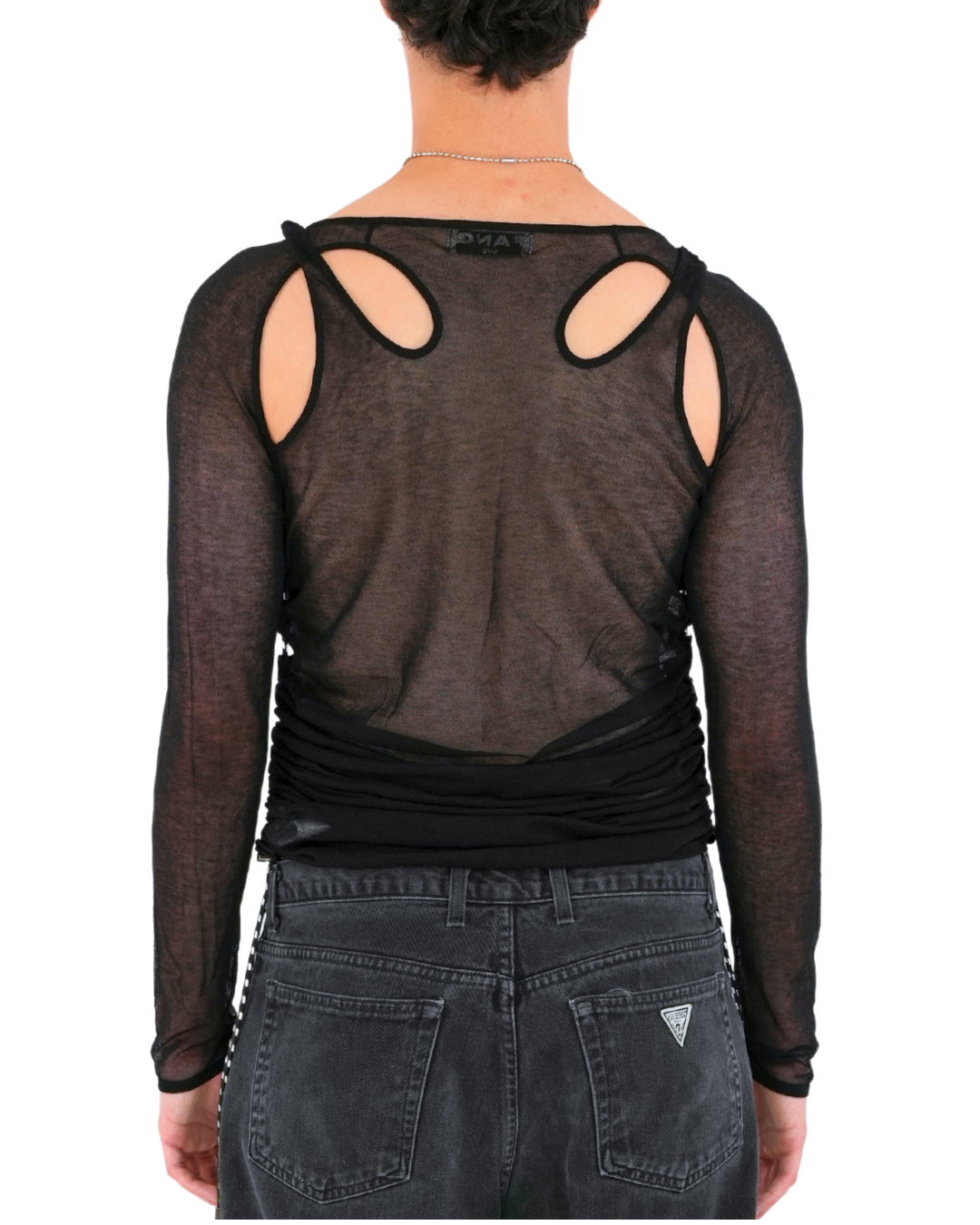Ruched Paracord Overlay Strap Long Sleeve