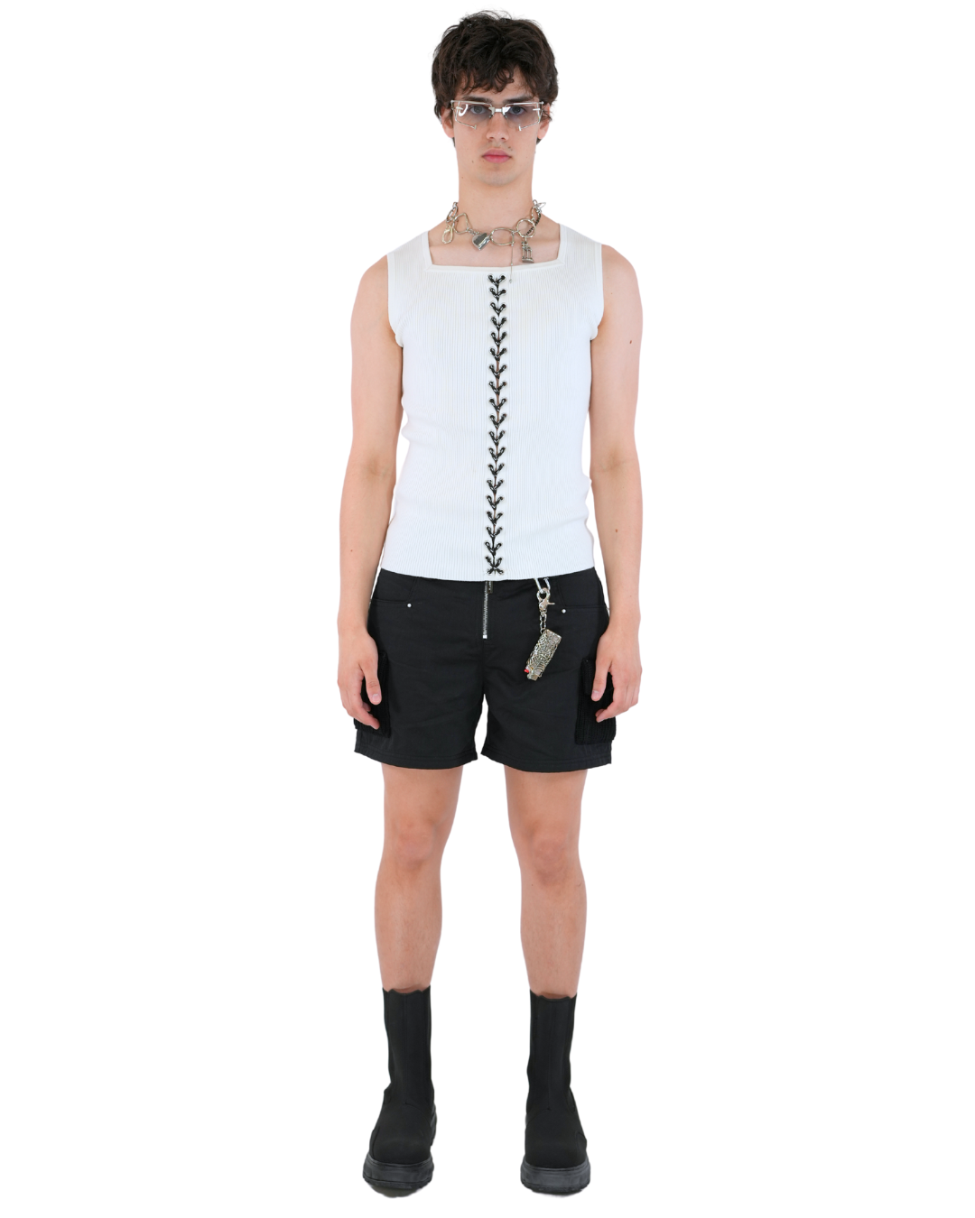Carabiner Cargo Shorts with Knit Pockets