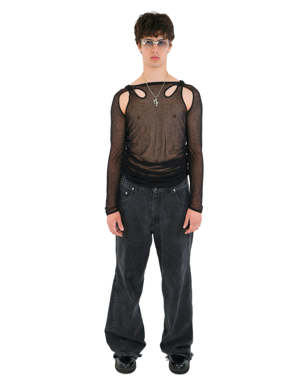 Ruched Paracord Overlay Strap Long Sleeve