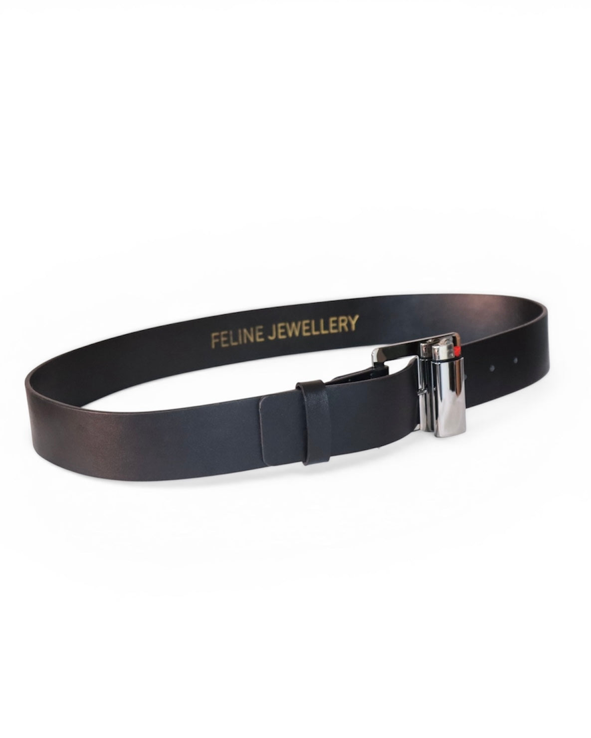 Feline Belt Black, Silver Buckle