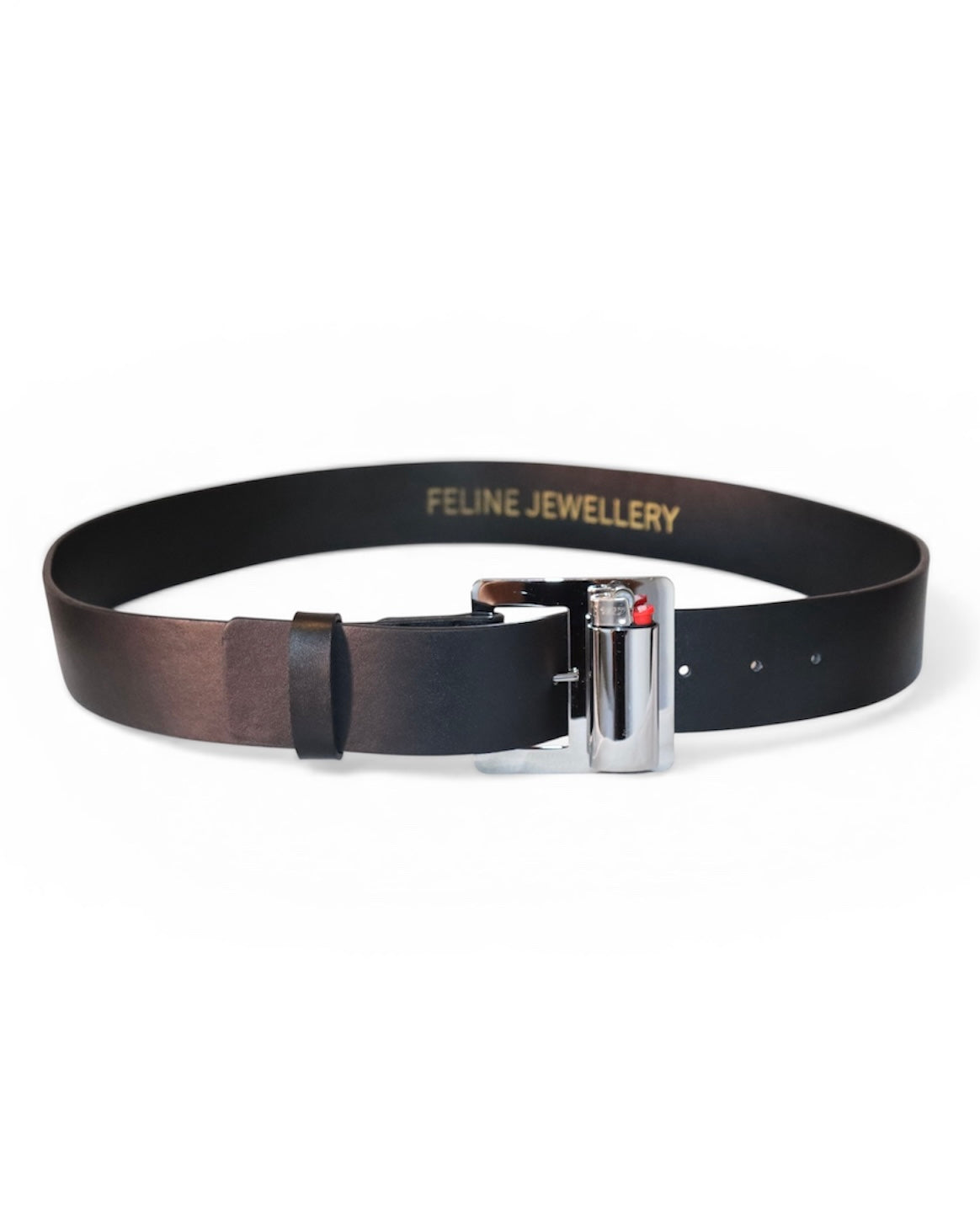 Feline Belt Black, Silver Buckle