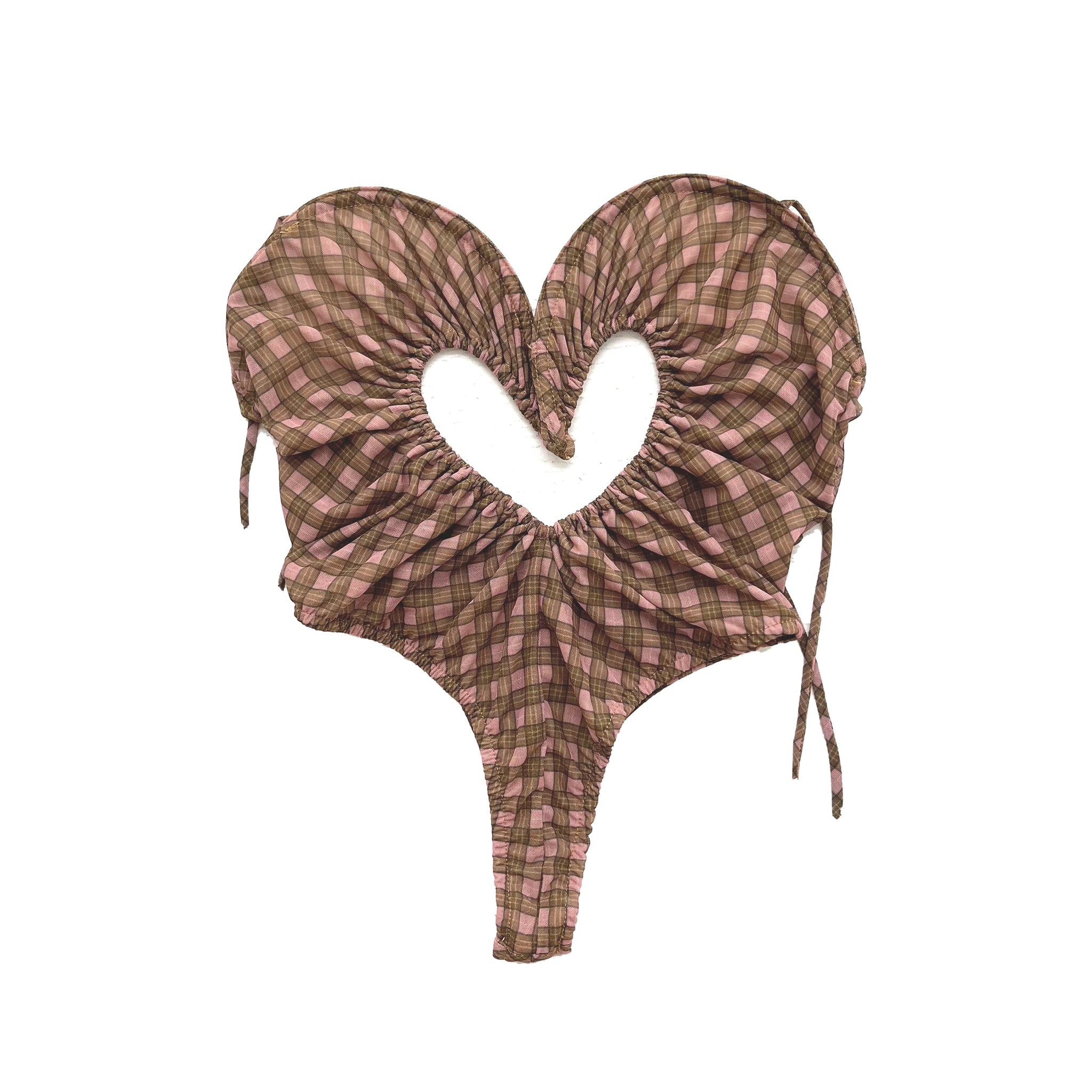 Ruched Heart Cutout One-Piece