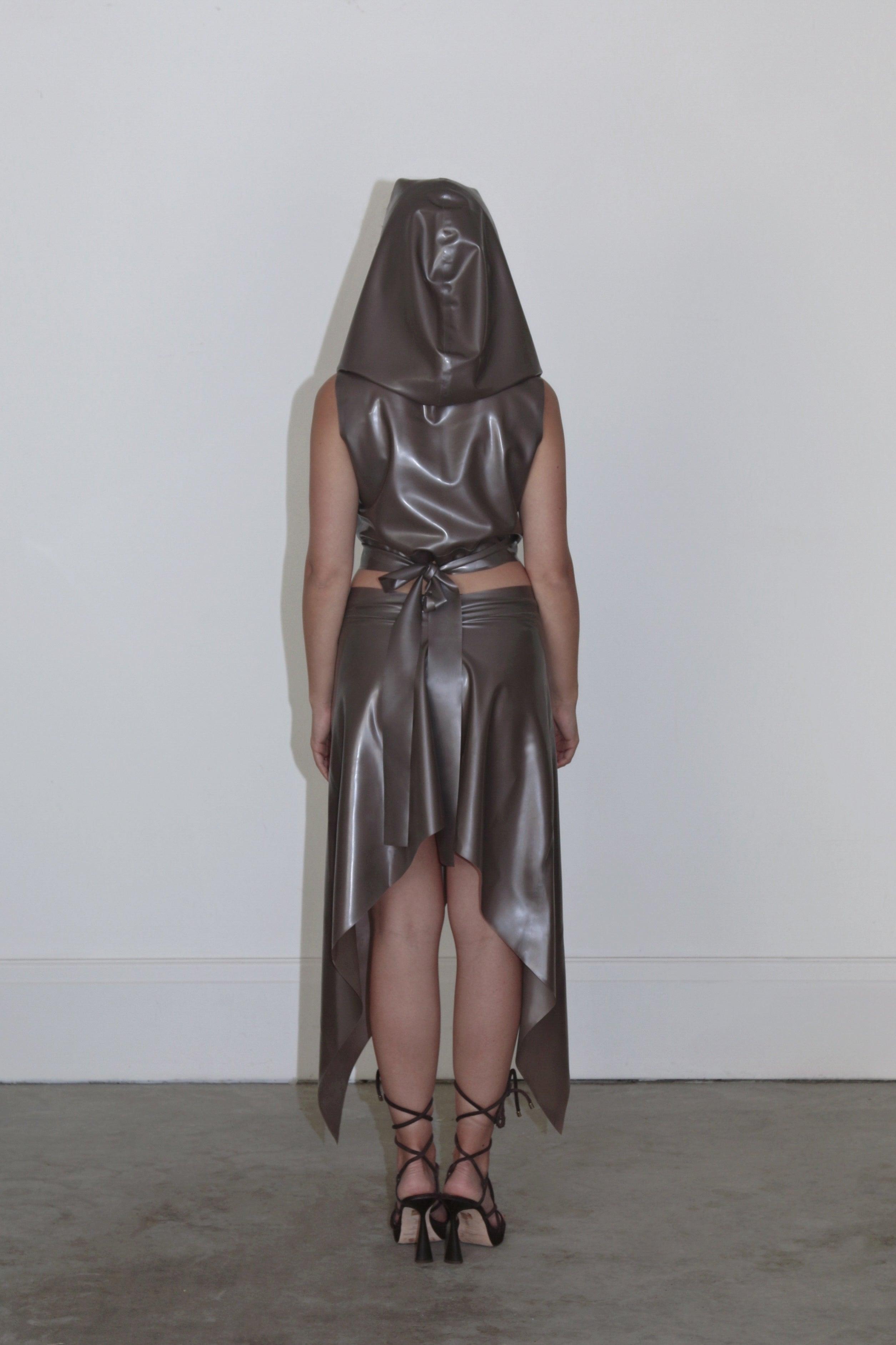 Hooded Top in Silver