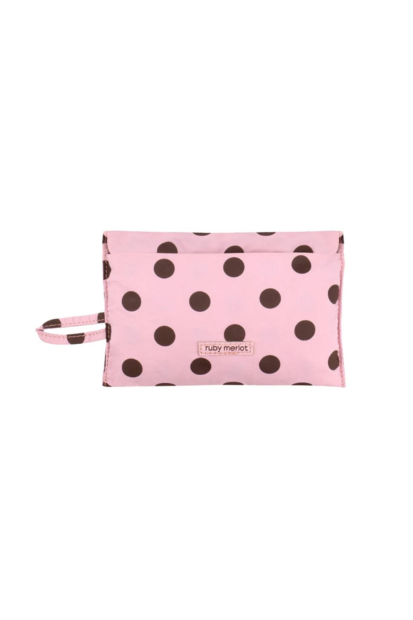 Foldaway Tote - Pink & Brown