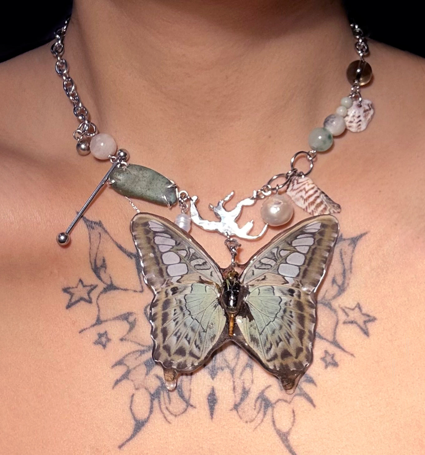 Green Siren Butterfly Necklace