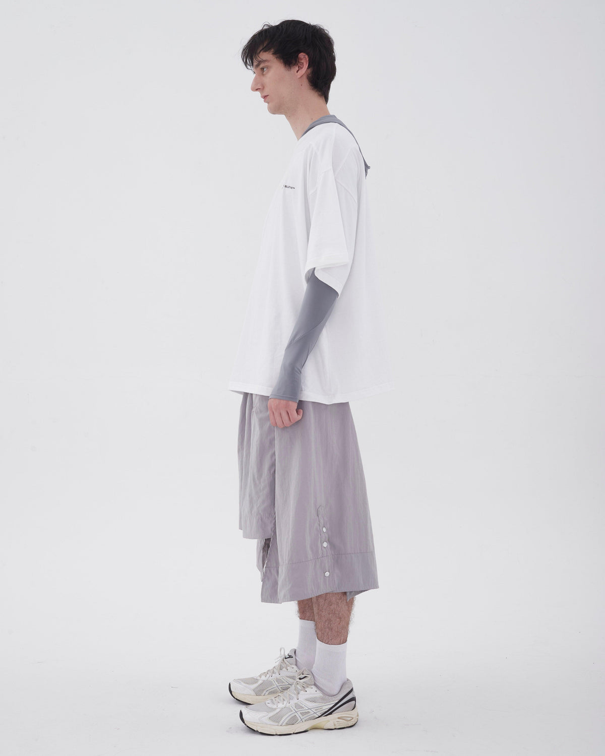 Deconstructed Shirt-Shorts in Grey