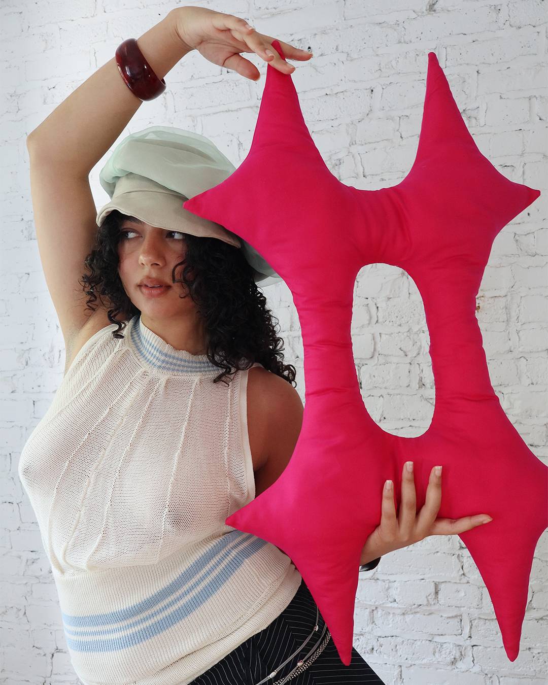 Hashtag Pillow in Fuchsia