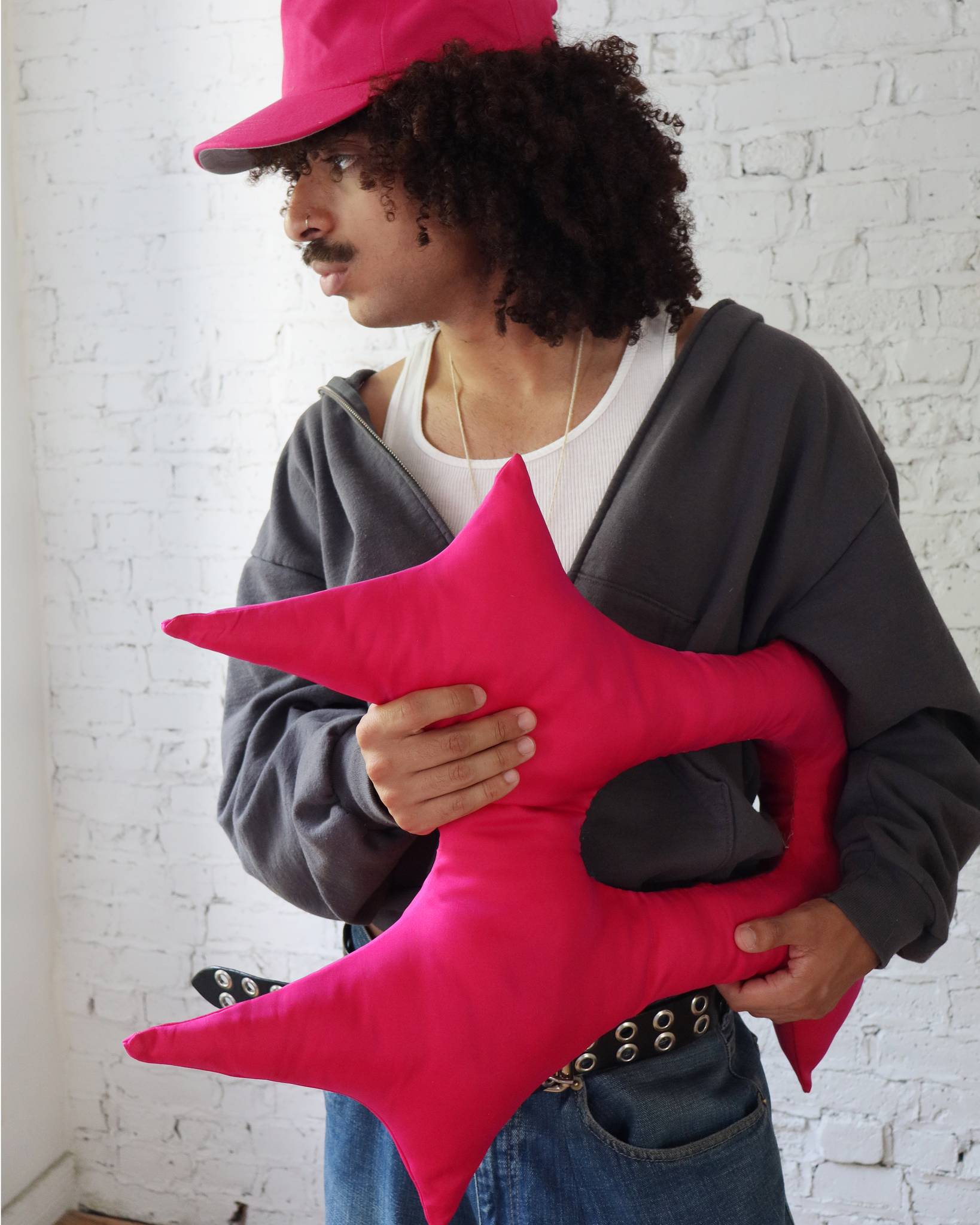 Hashtag Pillow in Fuchsia