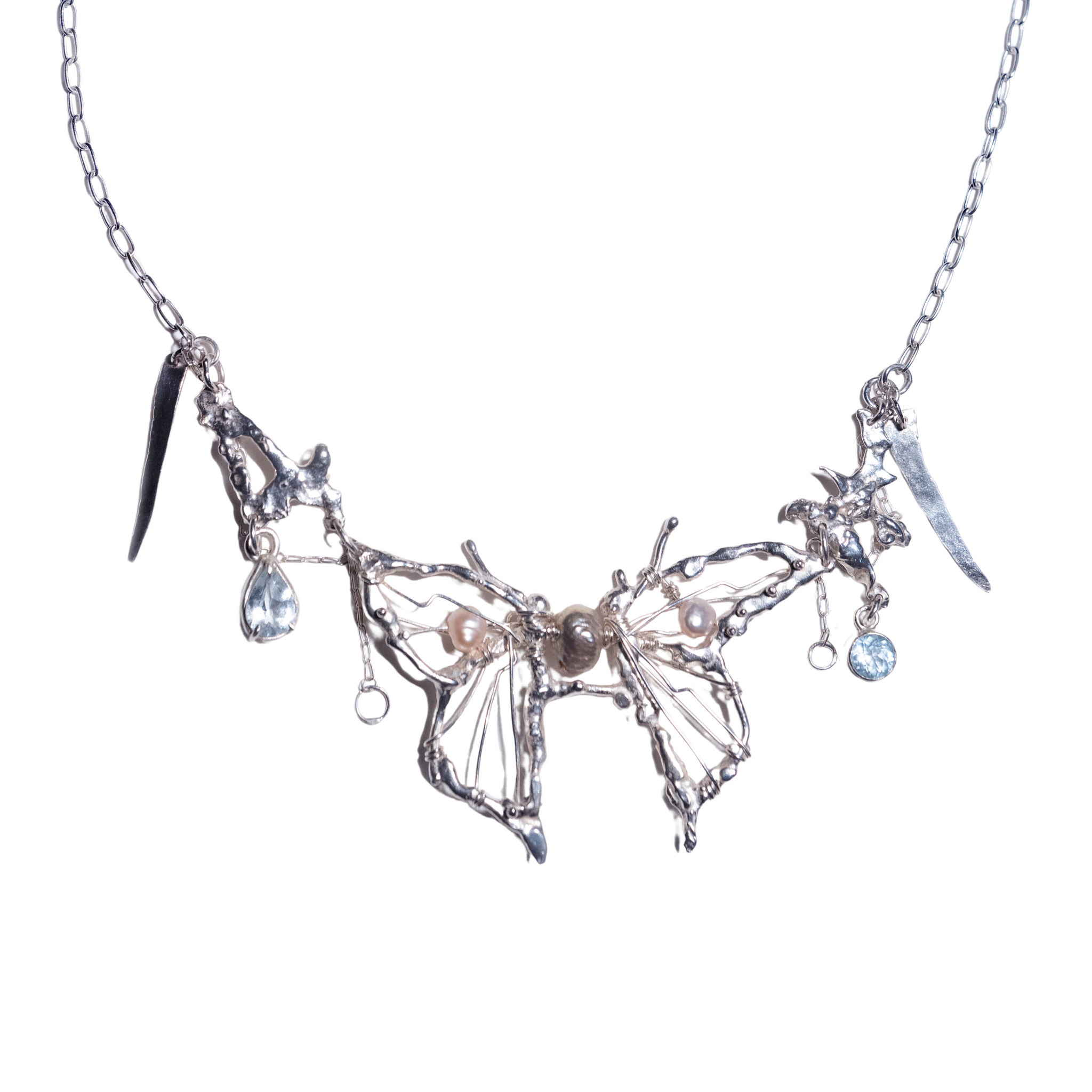 Silver Swamp Butterfly Necklace